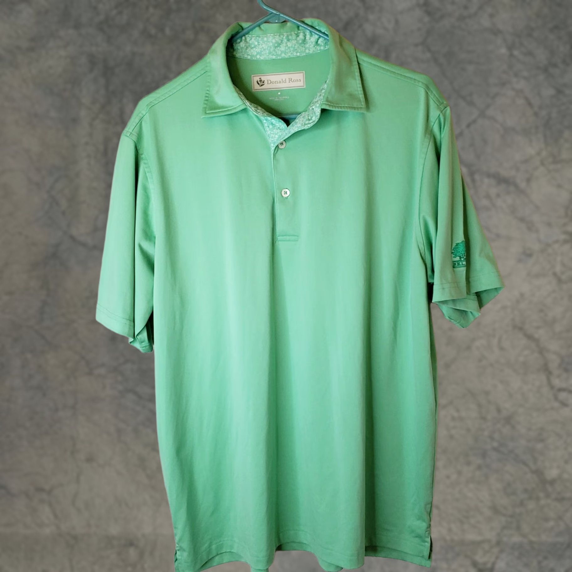 Vintage Donald Ross Polo Shirt Men M Green Geometric Golf Short Sleeve Belfair Course Logo - New without Tags Size US M / EU 48-50 / 2 - 1 Thumbnail