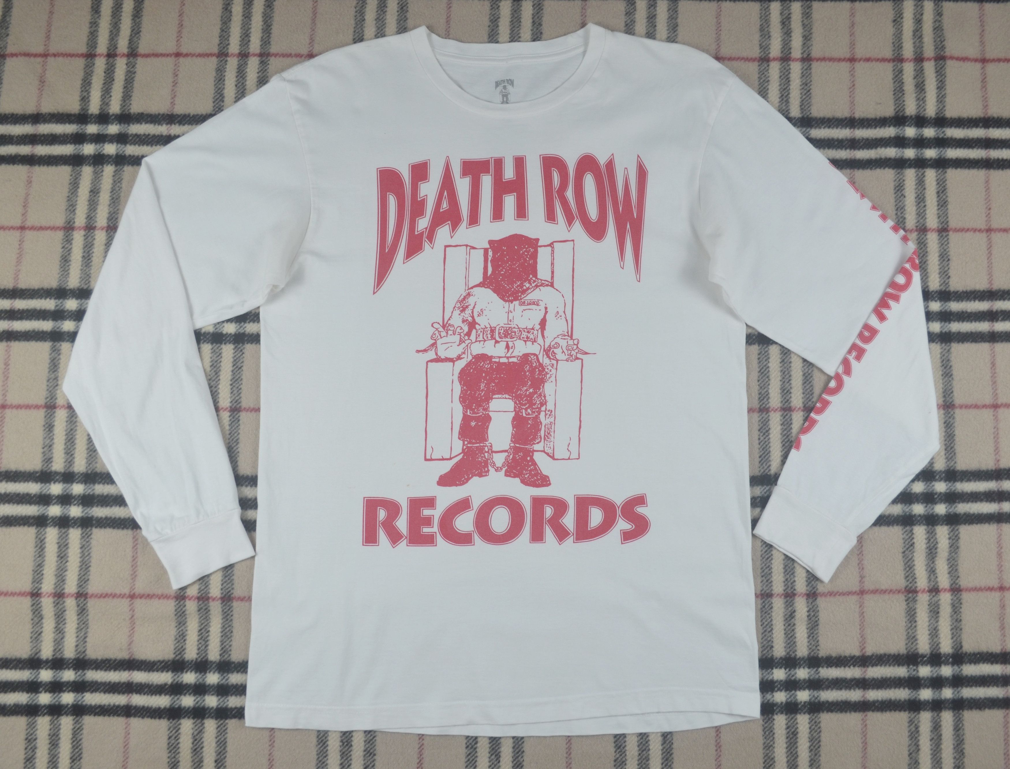 トップス DEATH ROW RECORDS / LONG SLEEVE T-SHIRT Death Row Records Logo Long Sleeve Graphics T Shirt Size