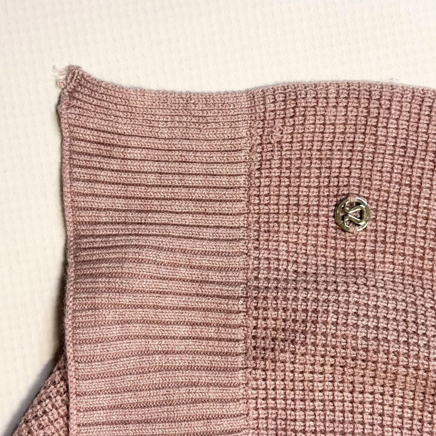 Lululemon Lululemon Forward Flow Cape Womens One Size Pink Waffle Knit Asymmetrical Hem Sweater Capes Size ONE SIZE - 8 Thumbnail