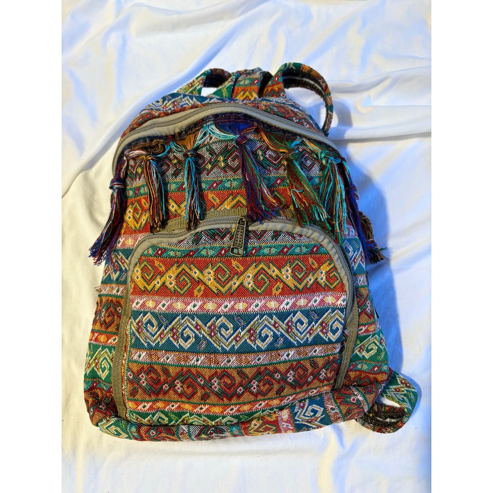Other Handmade Tapestry Backpack Boho Woven Multicolor Tribal Bag Size ONE SIZE - 1 Thumbnail