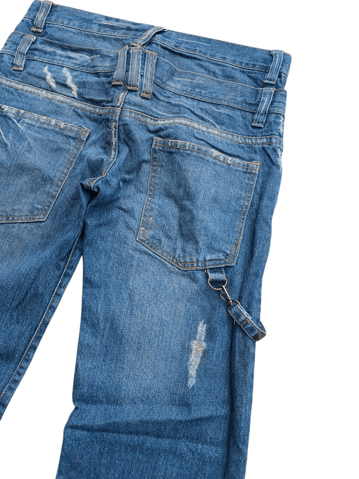 Japanese Brand 💥VINTAGE💥 NYLAUS DOUBLE WAIST STUD STRAP DISTRESSED JEANS Size US 32 / EU 48 - 14 Thumbnail