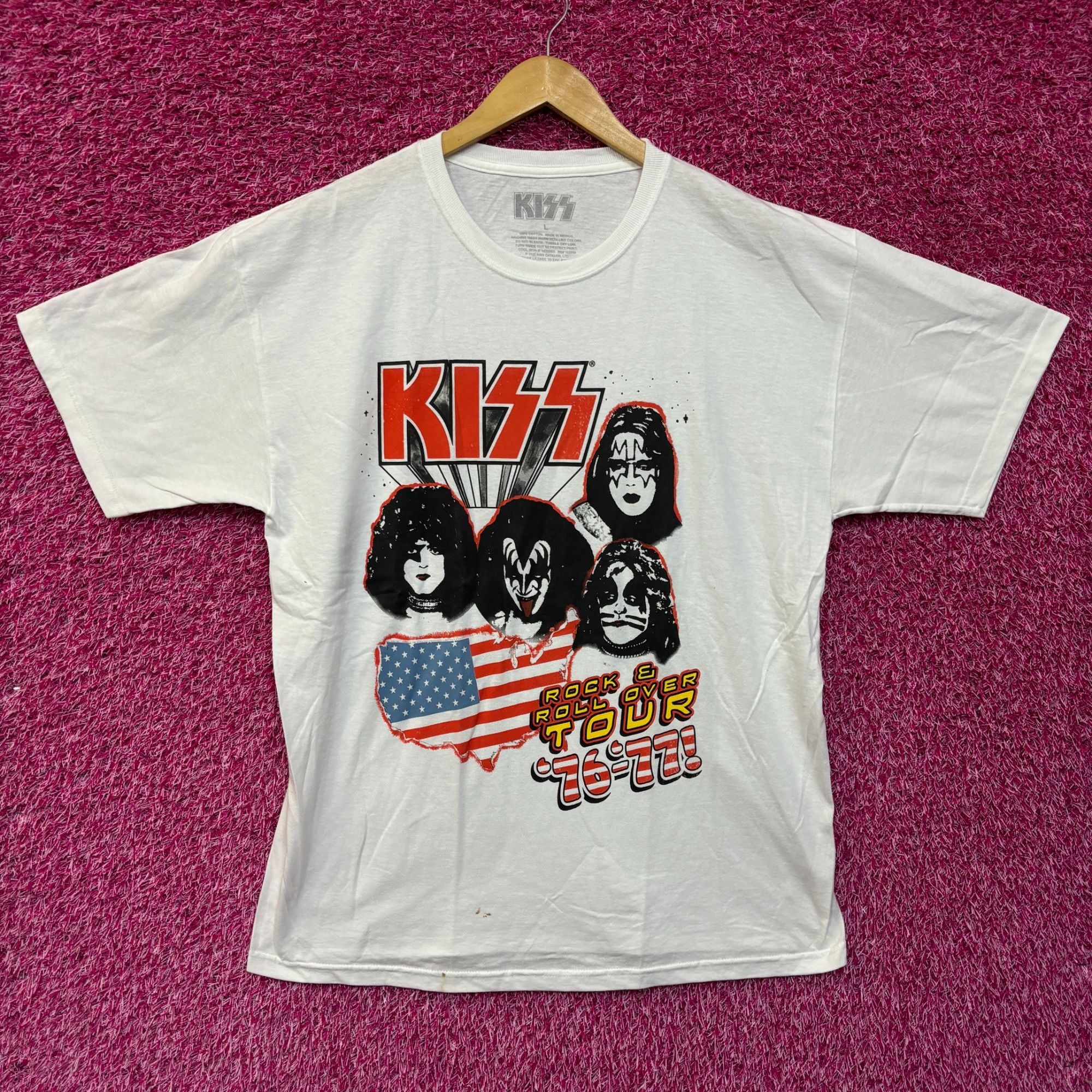 Band Tees × KISS Kiss Rock n Roll Tour 76-77 Rock Tee size Large Size US L / EU 52-54 / 3 - 1 Thumbnail