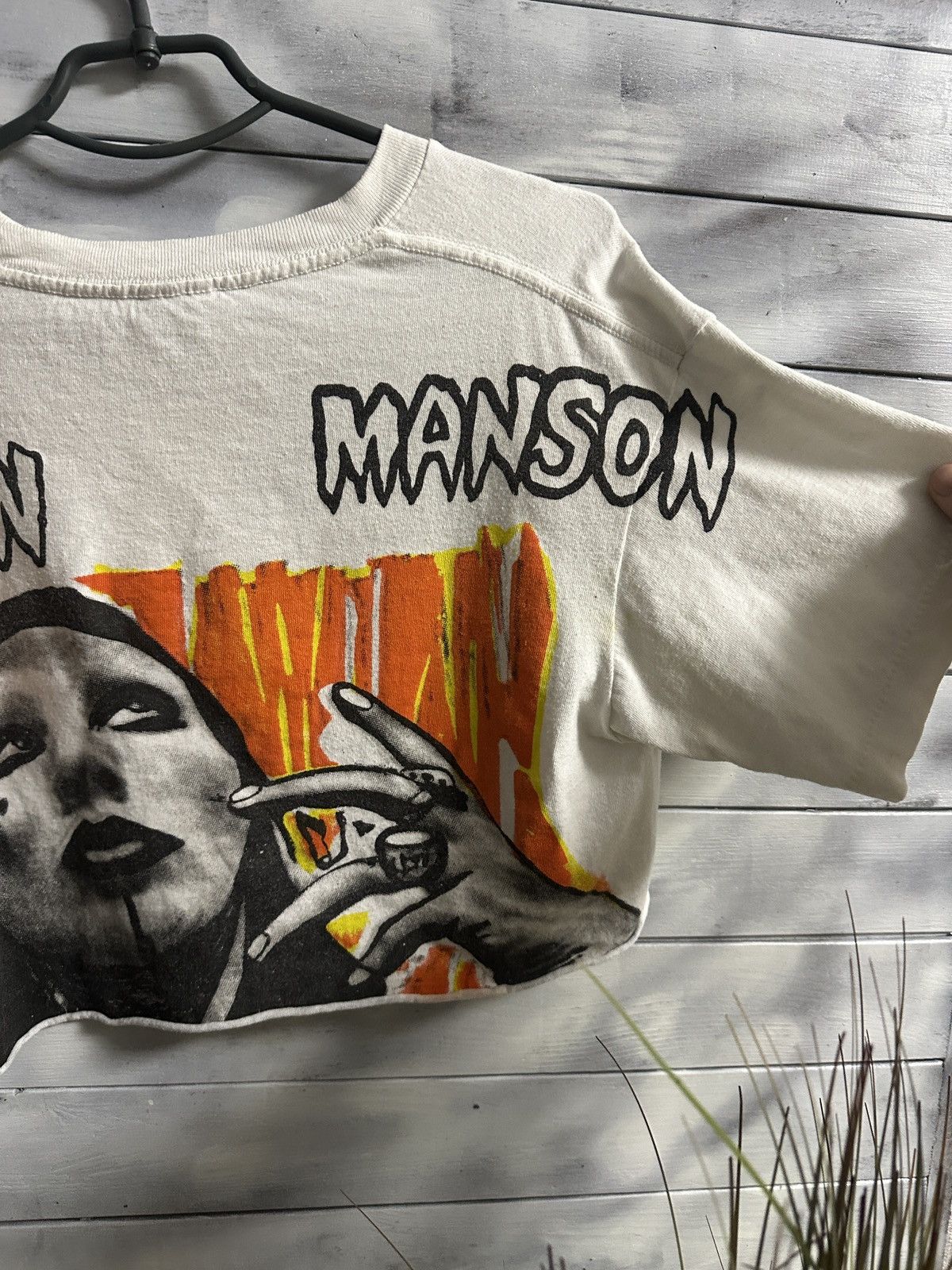 Band Tees Very Rare Vintage Crop Top Marilyn Manson 90’s Crop Too Size ONE SIZE - 9 Thumbnail