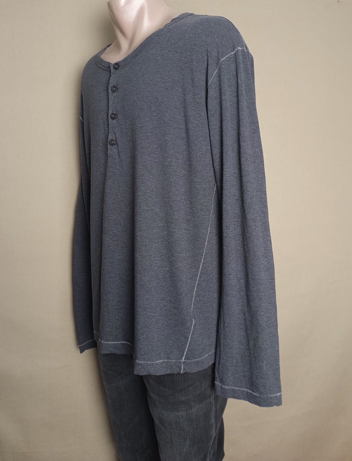 Dolce & Gabbana Dolce & Gabbana Henley Long Sleeve Top Grey Size US XL / EU 56 / 4 - 2 Thumbnail