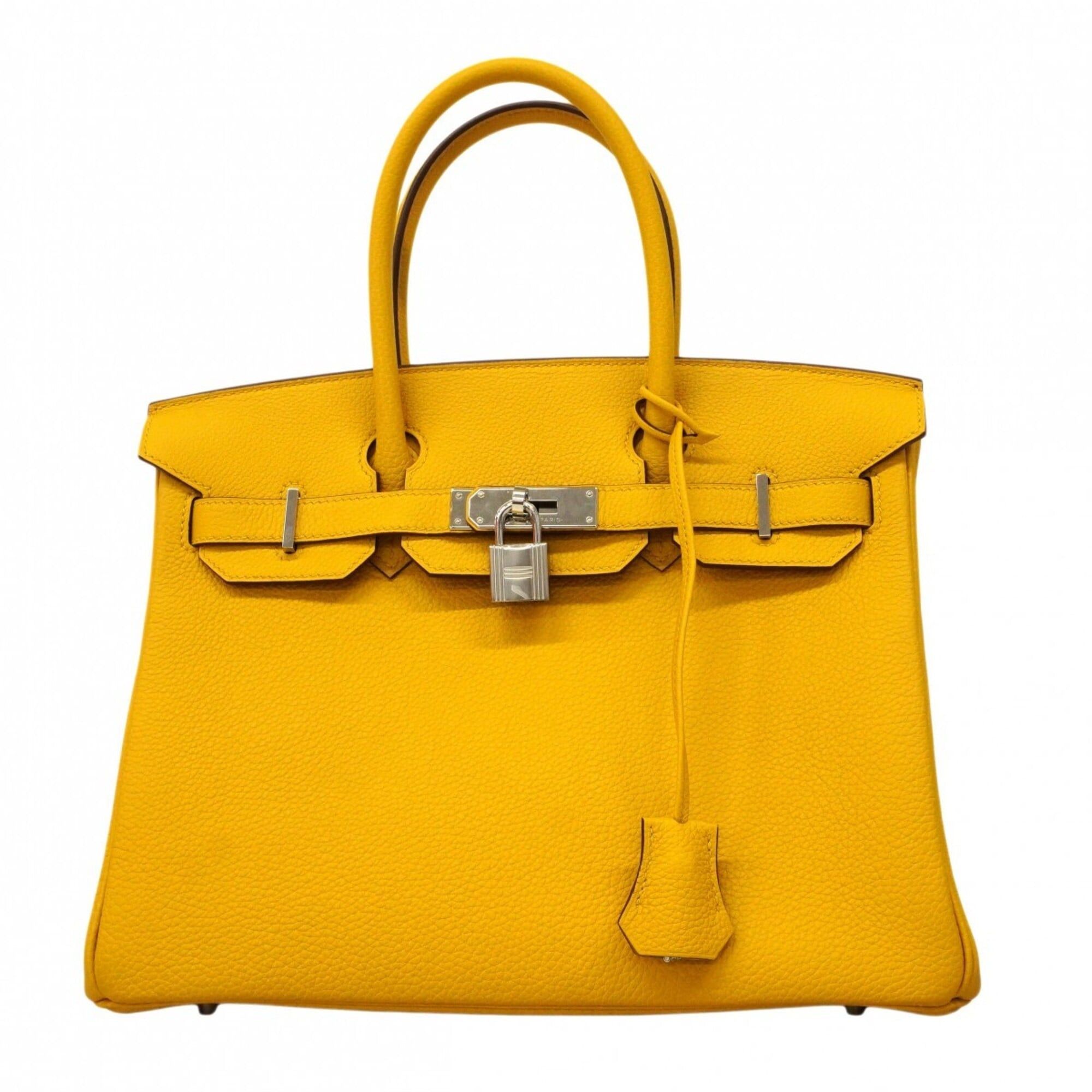 Hermes Hermes Birkin 30 Togo Leather Handbag, Jaune Ambre, B Stamp, Women's Size ONE SIZE - 1 Thumbnail