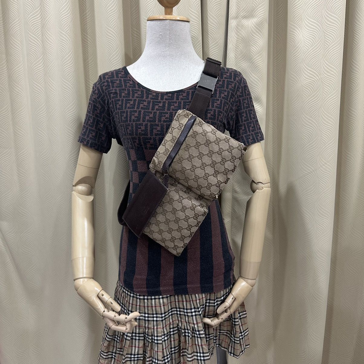 Gucci GUCCI GG CANVAS DOUBLE POCKET FANNY PACK BELT BAG 27 Size ONE SIZE - 1 Thumbnail