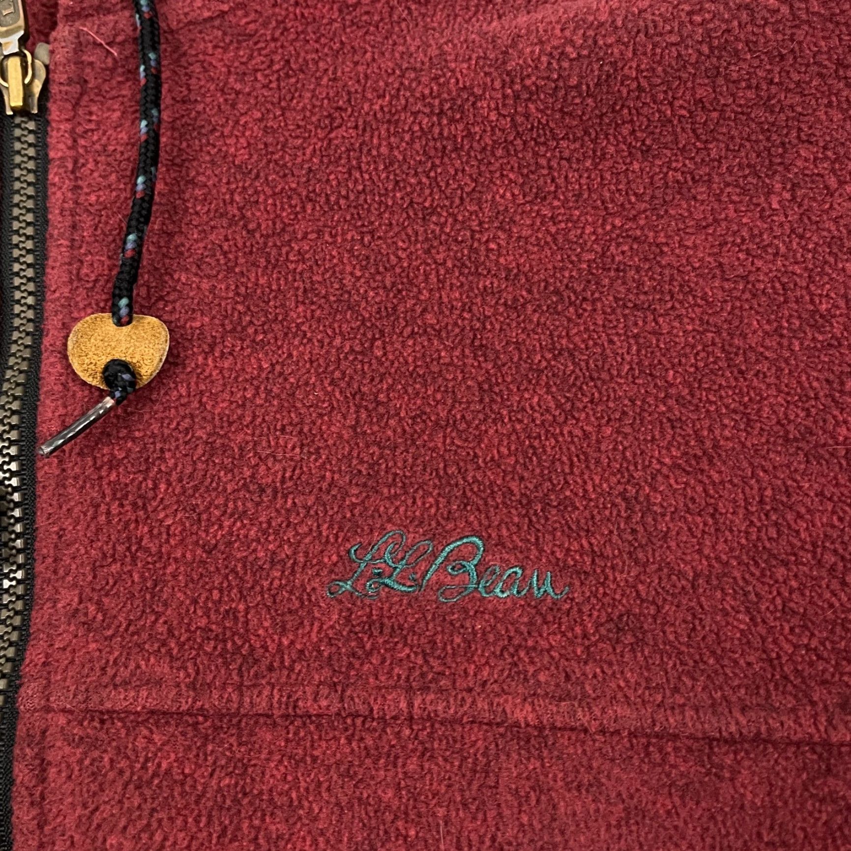 Vintage VTG L.L. Bean Jacket Womens L Red Fleece Aztec Trim Hooded Full Zip 80s 90s Shirt Mens Womens Girls Boys Size L / US 10 / IT 46 - 2 Thumbnail
