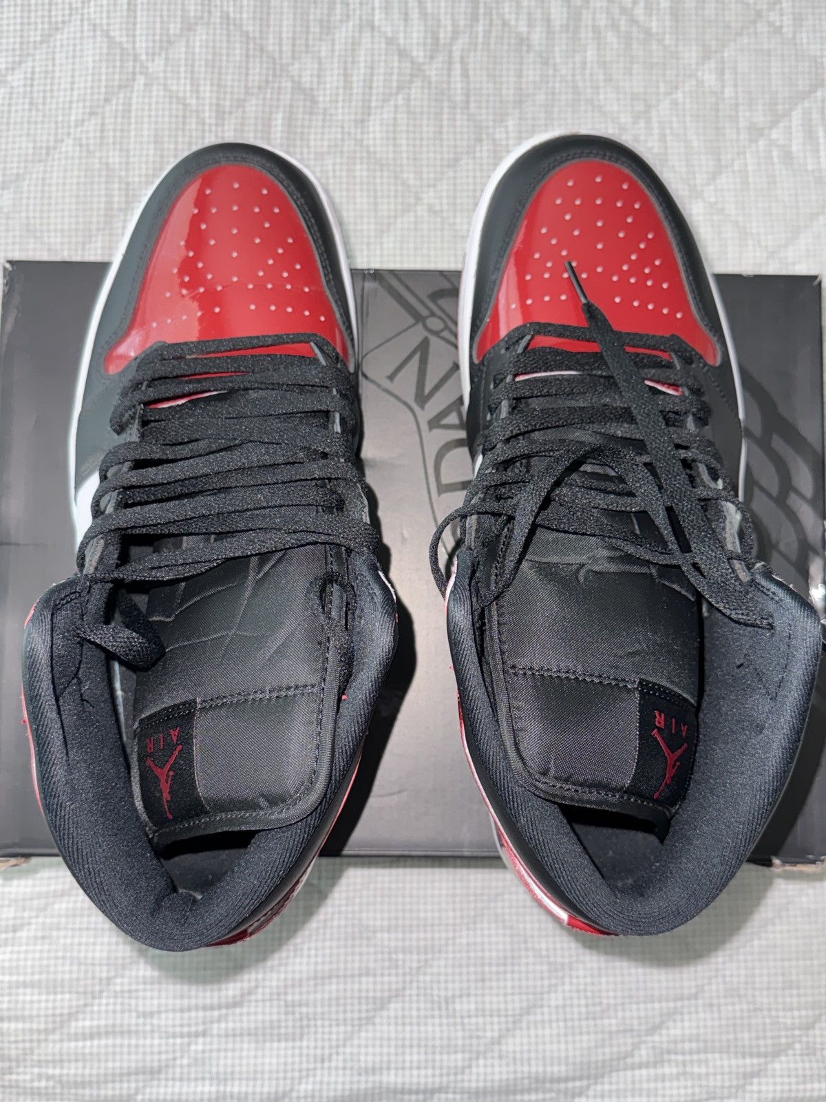 Jordan Brand Air Jordan 1 Mid SE ‘ Patent Bred Toe ‘ Size US 10.5 / EU 43-44 - 3 Thumbnail