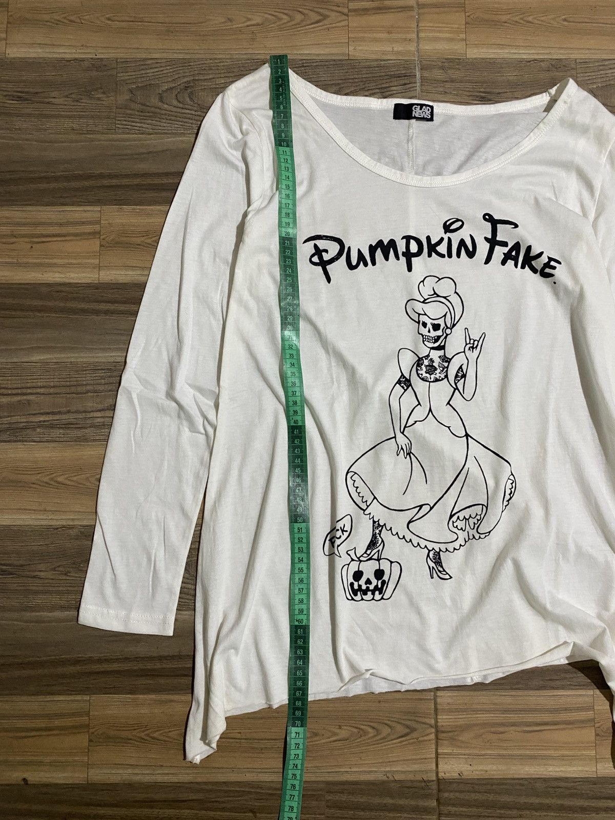 Japanese Brand × Vintage PUMPKIN FAKE GLAD NEWS ASYMMETRICAL LONG SLEEVE Size ONE SIZE - 6 Thumbnail