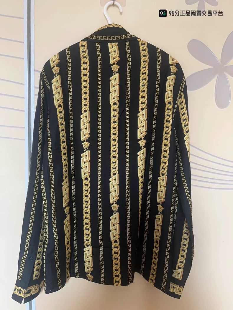Versace Versace Striped all-over printed single-breasted silk with Size US S / EU 44-46 / 1 - 2 Thumbnail
