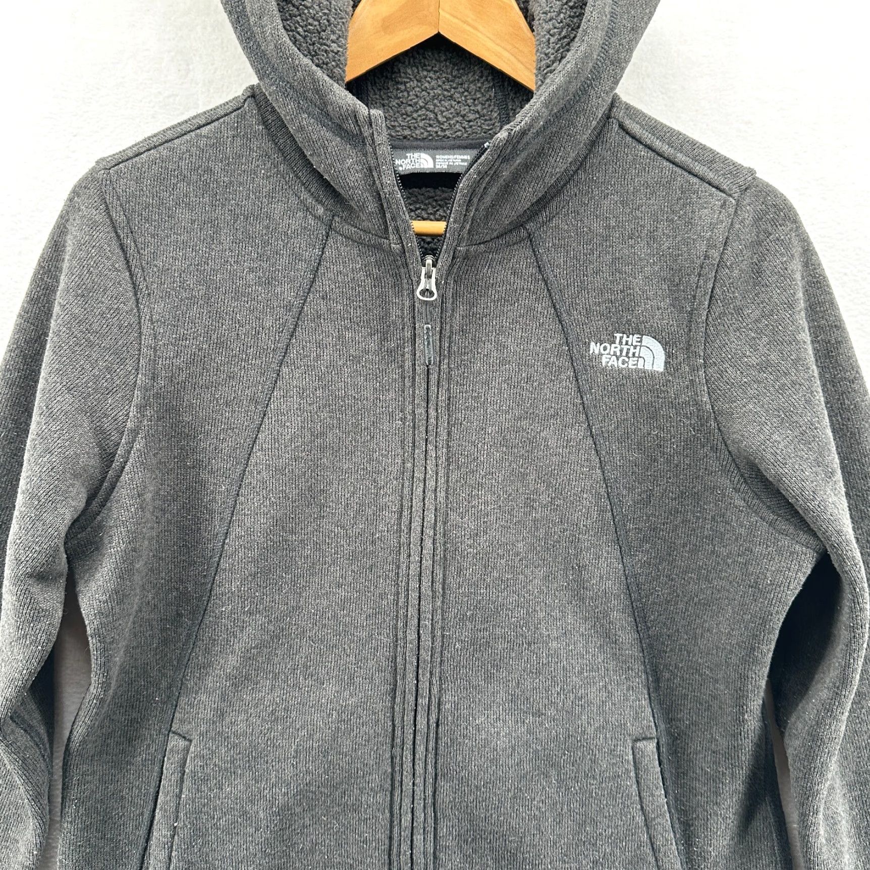 The North Face The North Face Fleece Jacket Gray Womens Size M Hooded Long Sleeve Full Zip Jacket Women M Gray The North Face Outdoor Winter Logo Basic Jacket Size M / US 6-8 / IT 42-44 - 5 Thumbnail
