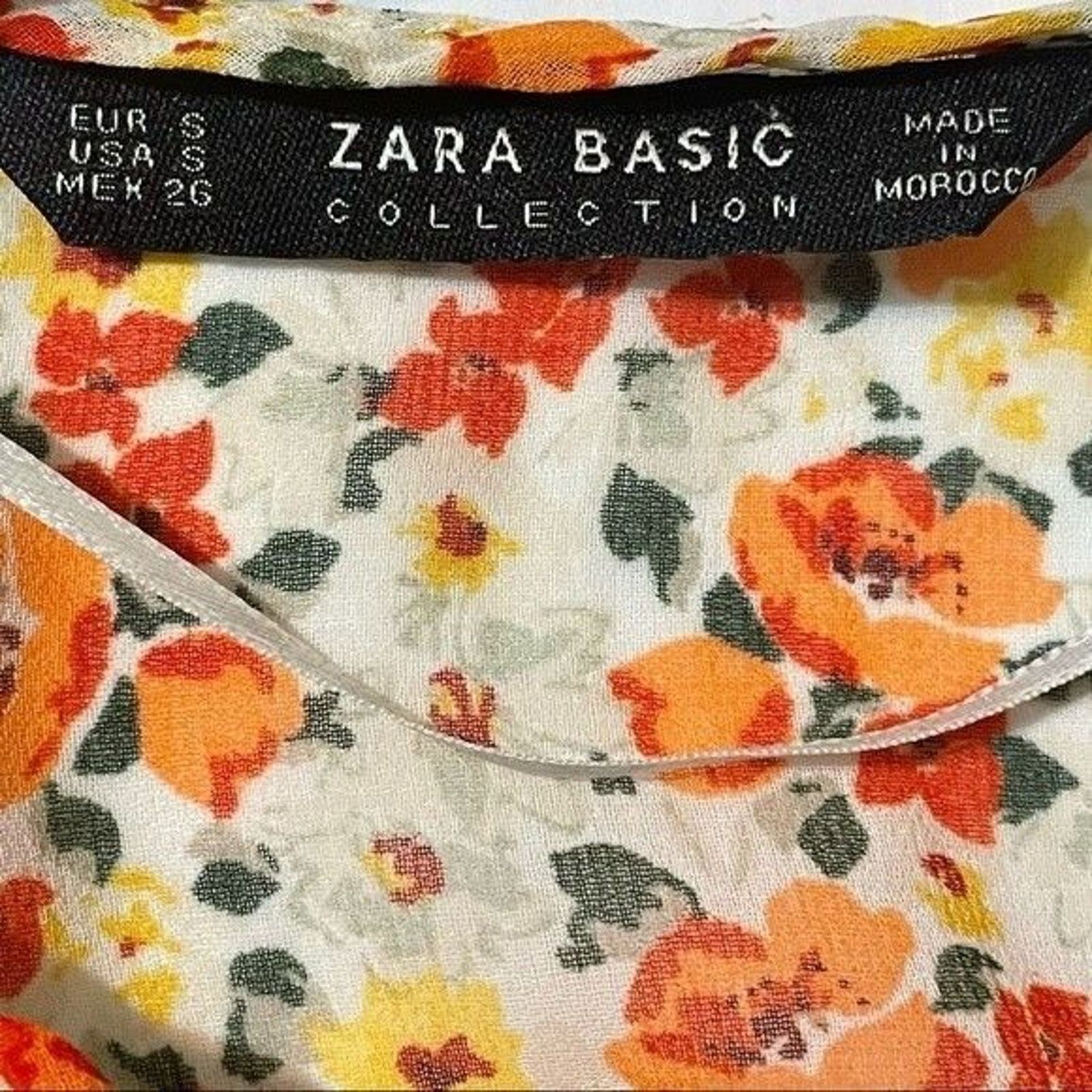 Zara Zara Shirt Women's Small Ditsy Floral Blouse Cottagecore Size S / US 4 / IT 40 - 4 Thumbnail