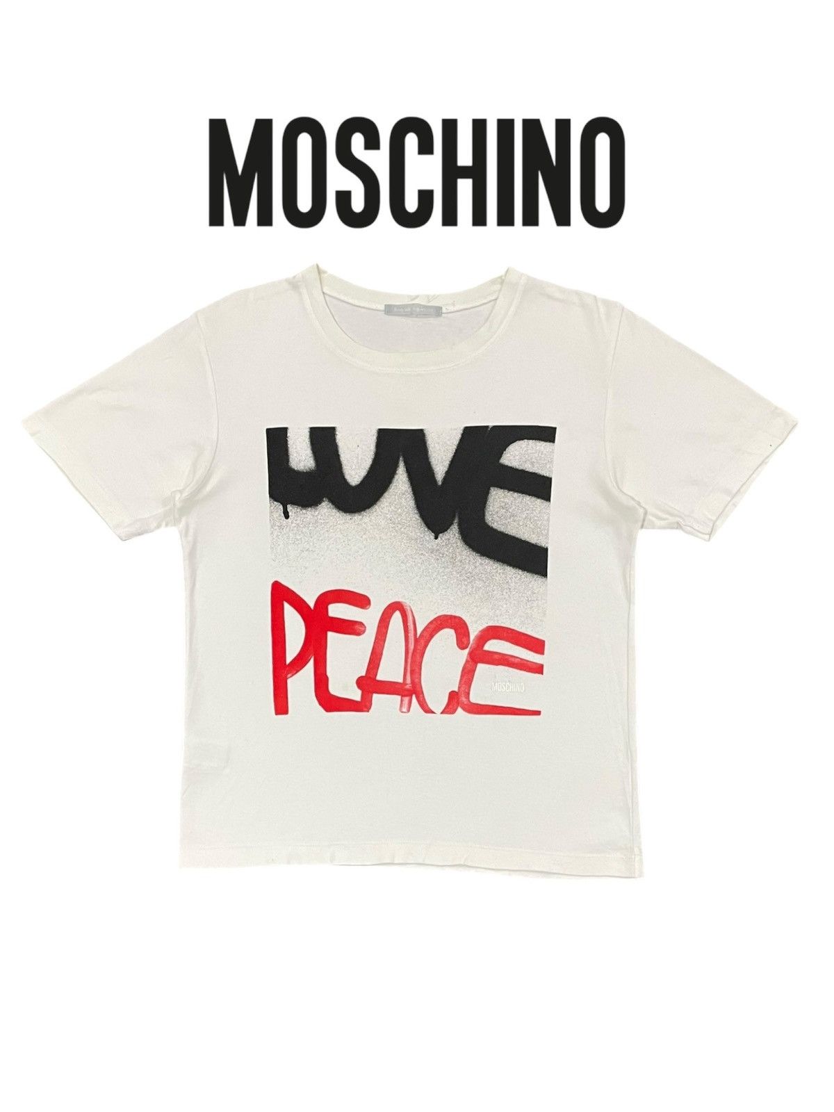 Moschino VTG Moshino AW2008 Bonds With Designers LOVE PEACE Sz S Tee Size S / US 4 / IT 40 - 5 Thumbnail