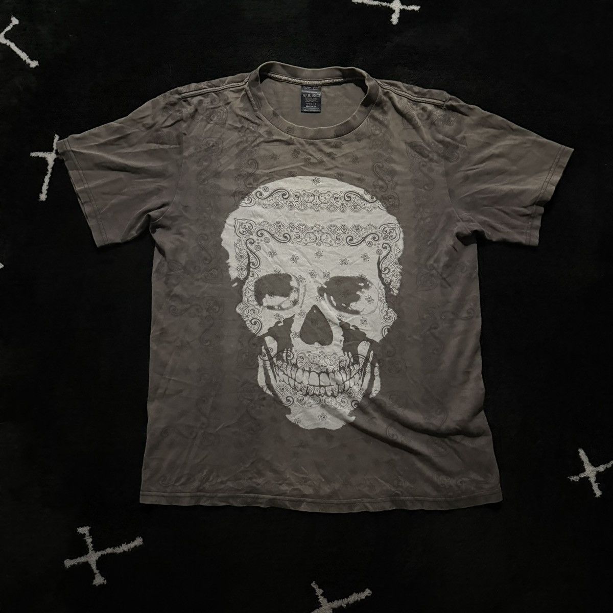 Number (N)ine SS07 - Skull Print Paisley Plaid T Shirt Size US M / EU 48-50 / 2 - 1 Thumbnail
