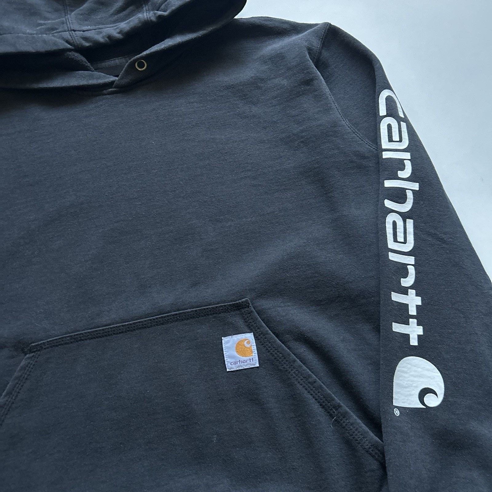 Carhartt Carhartt Hoodie Large Loose Fit Sweatshirt Black Spell Out Size US L / EU 52-54 / 3 - 2 Thumbnail