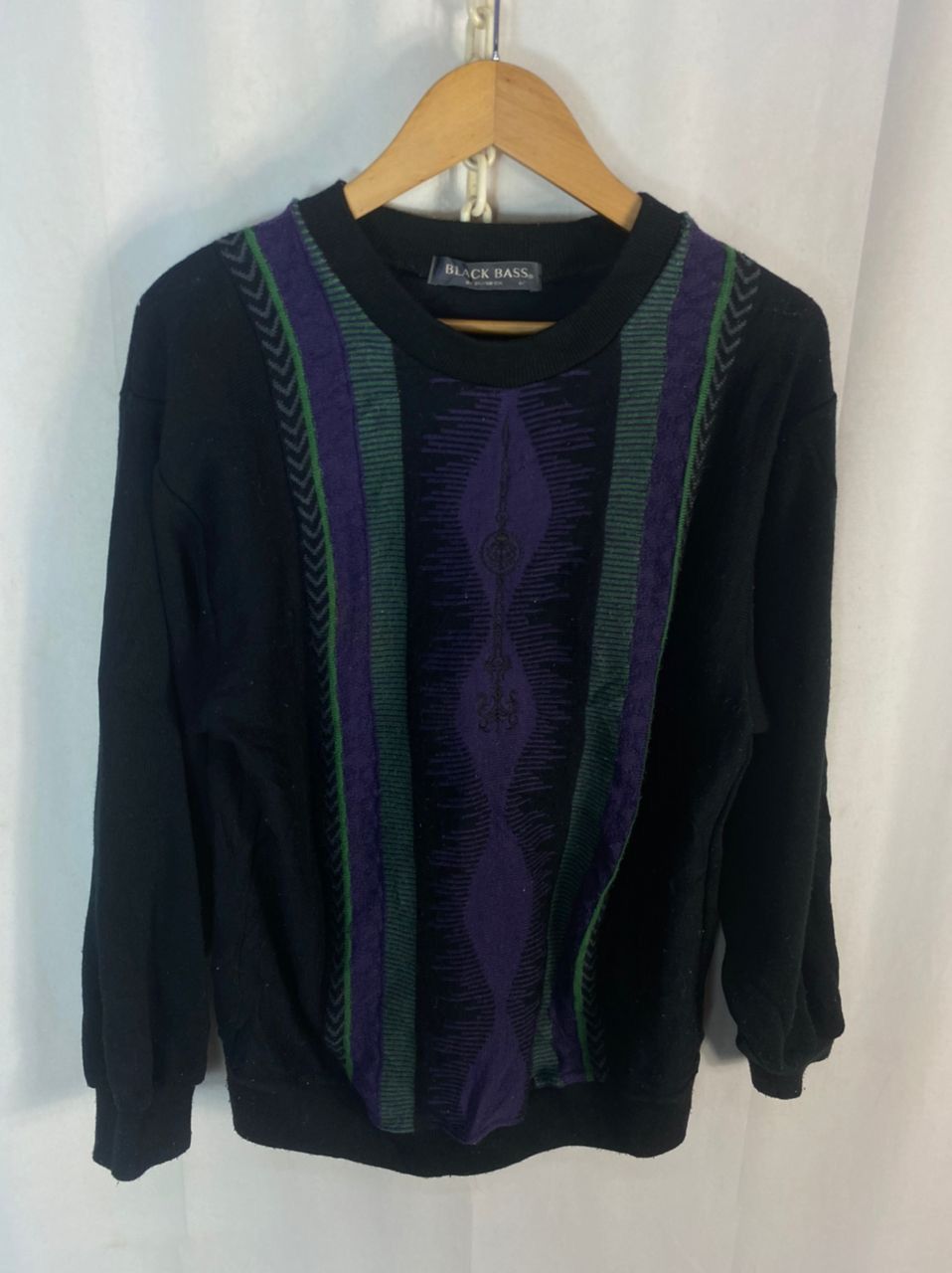 Japanese Brand × Vintage Vintage black bass knit sweatshirt Size US M / EU 48-50 / 2 - 3 Thumbnail