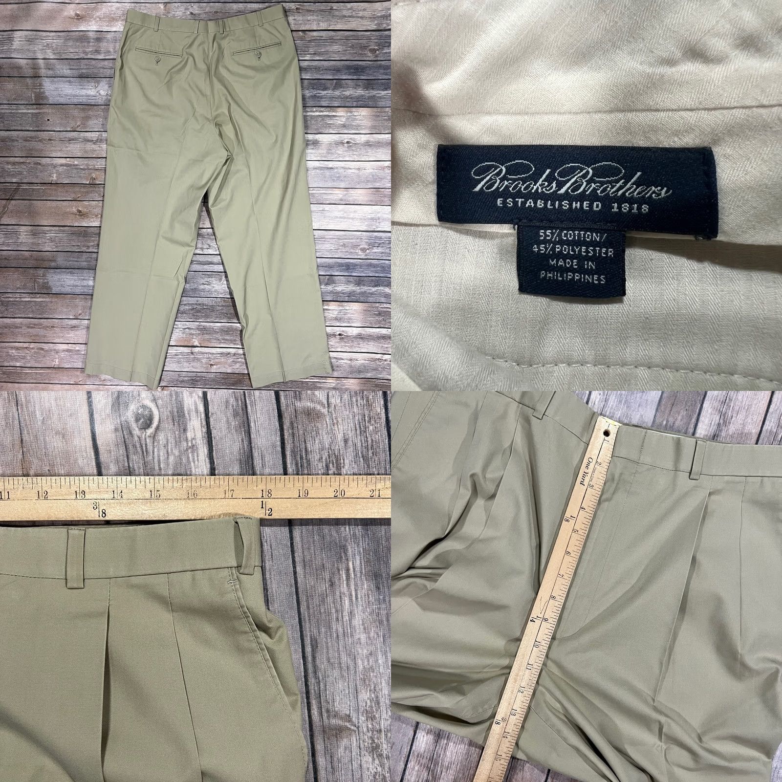 Brooks Brothers Brooks Brothers Suit Sport Coat Blazer Pants Set 43L Mens 36x30 Pleated Beige Size 46R - 9 Thumbnail