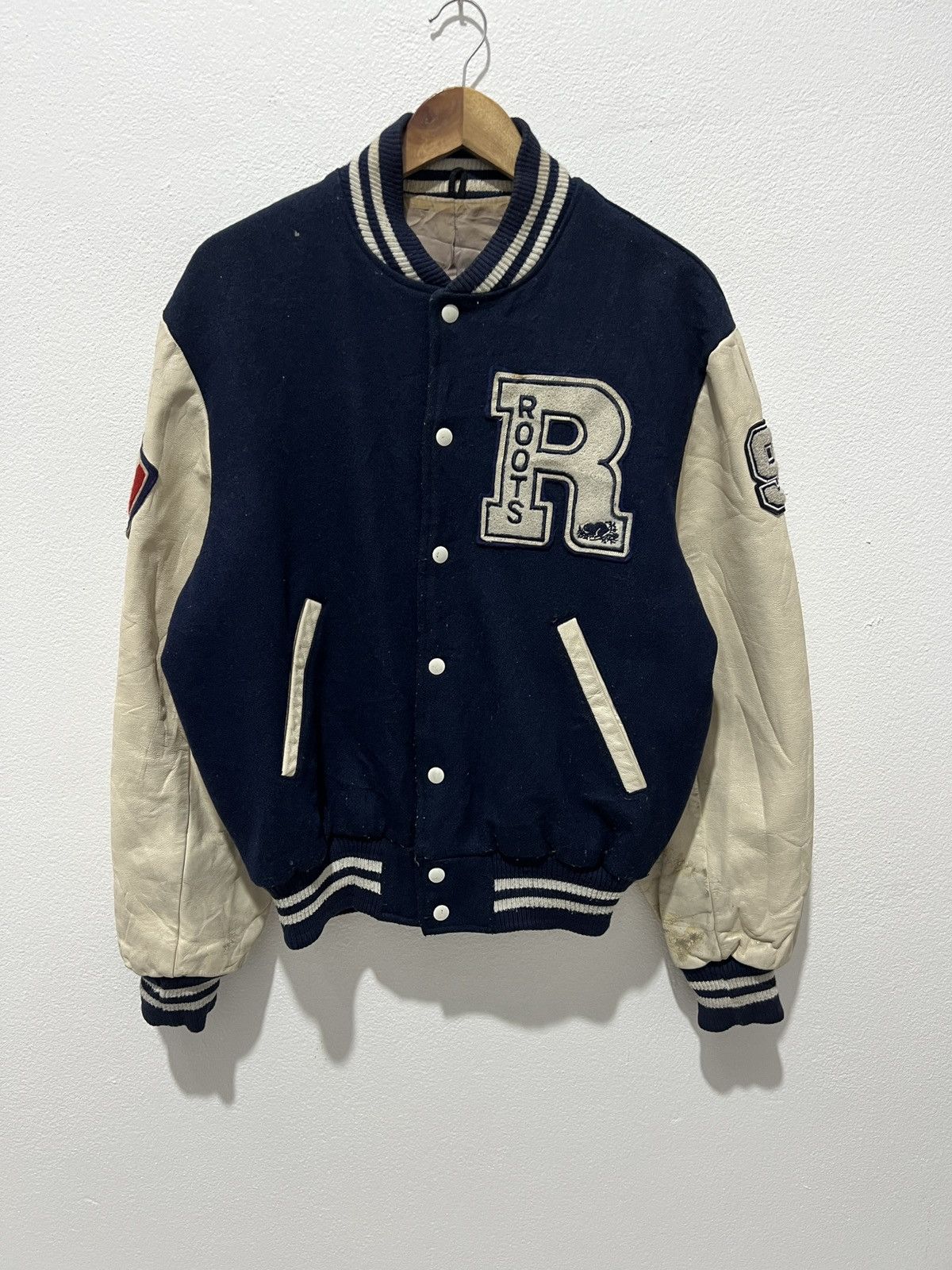 Vintage 🔥Roots Canada Varsity Jacket Size US L / EU 52-54 / 3 - 3 Thumbnail