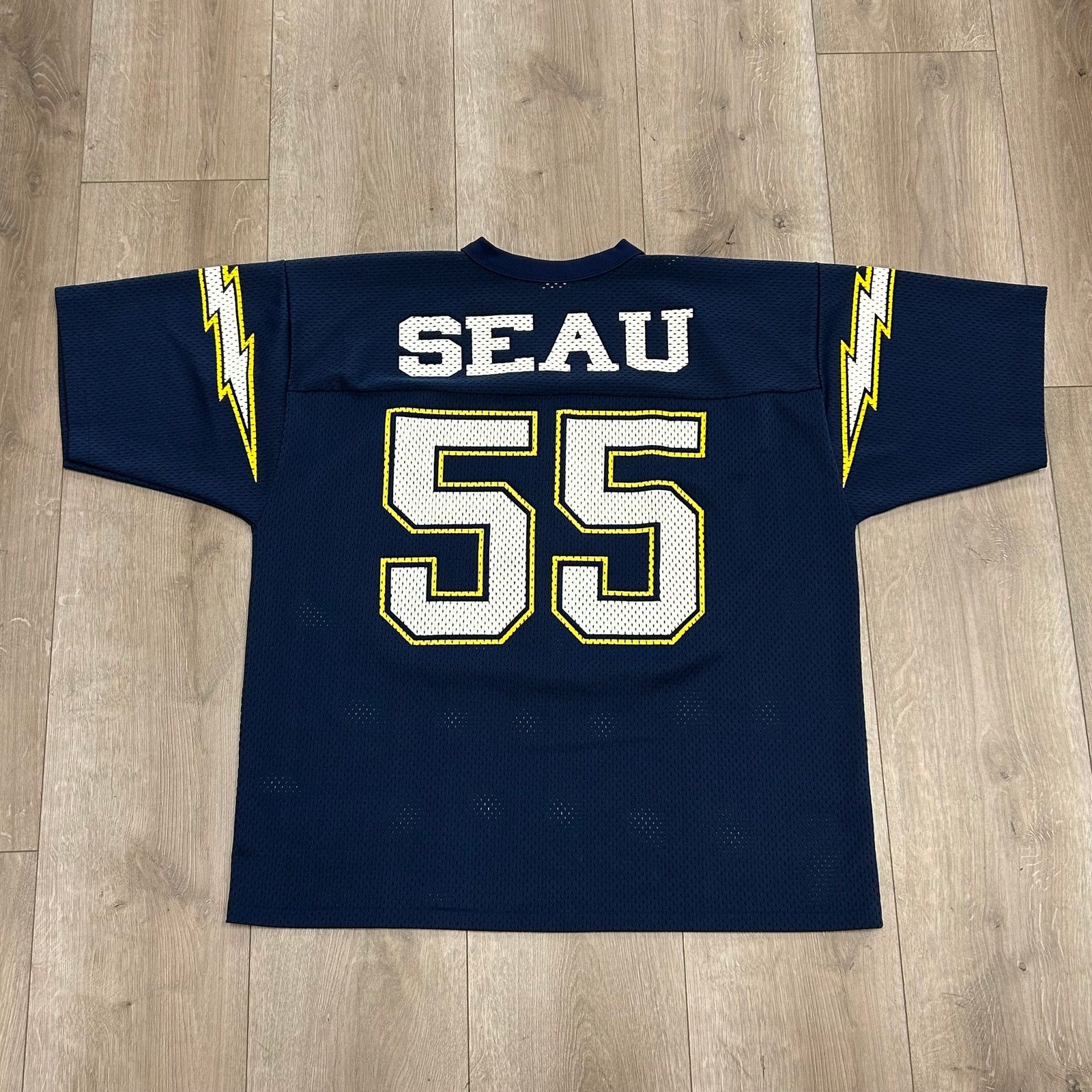 Logo 7 × Vintage vintage 1990s Logo 7 San Diego Chargers Seau #55 jersey Size US L / EU 52-54 / 3 - 6 Thumbnail