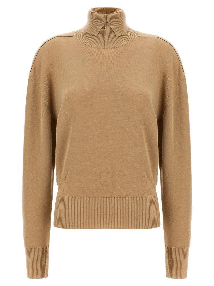 Burberry o1w1db10426 Turtleneck Sweater in Beige Size M / US 6-8 / IT 42-44 - 1 Thumbnail