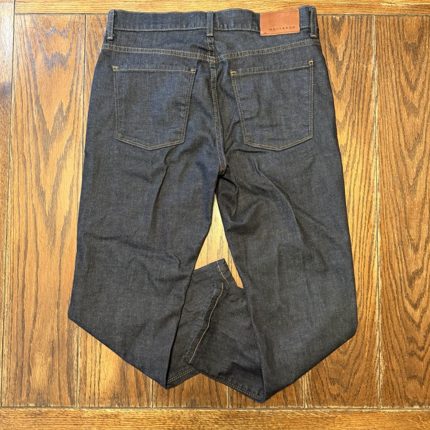 Mott & Bow Mott & Bow Jeans Mens 31x28 Slim Dark Blue Denim Stretch Skinny Straight 5-Pocket Logo City Preppy Mens Size US 31 - 7 Thumbnail
