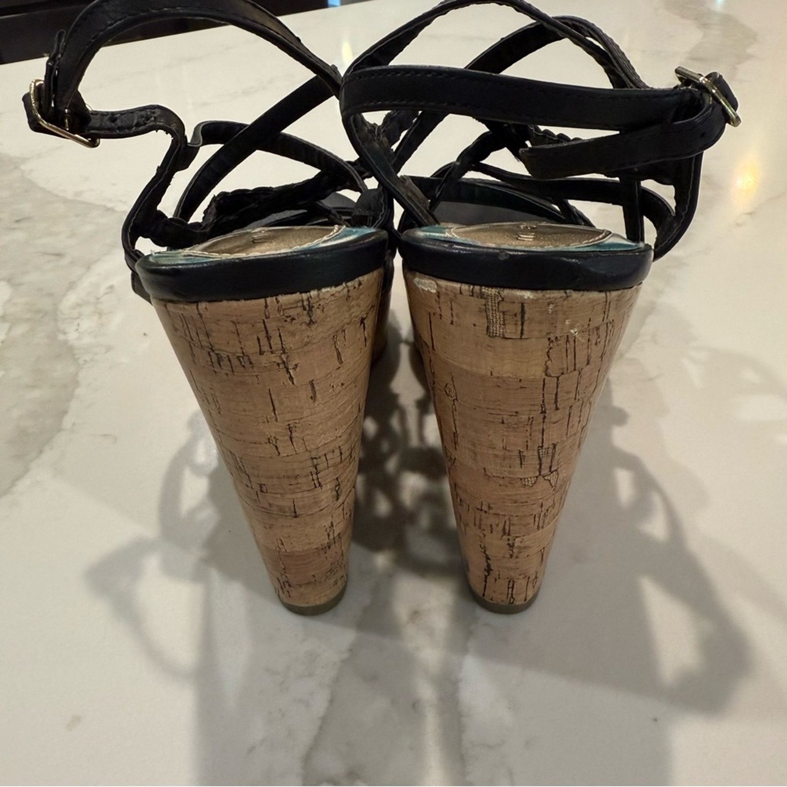 Madden NYC Madden Girl Strappy Platform Cork Wedge Sandals Women's 9M Size US 9 / IT 39 - 4 Thumbnail