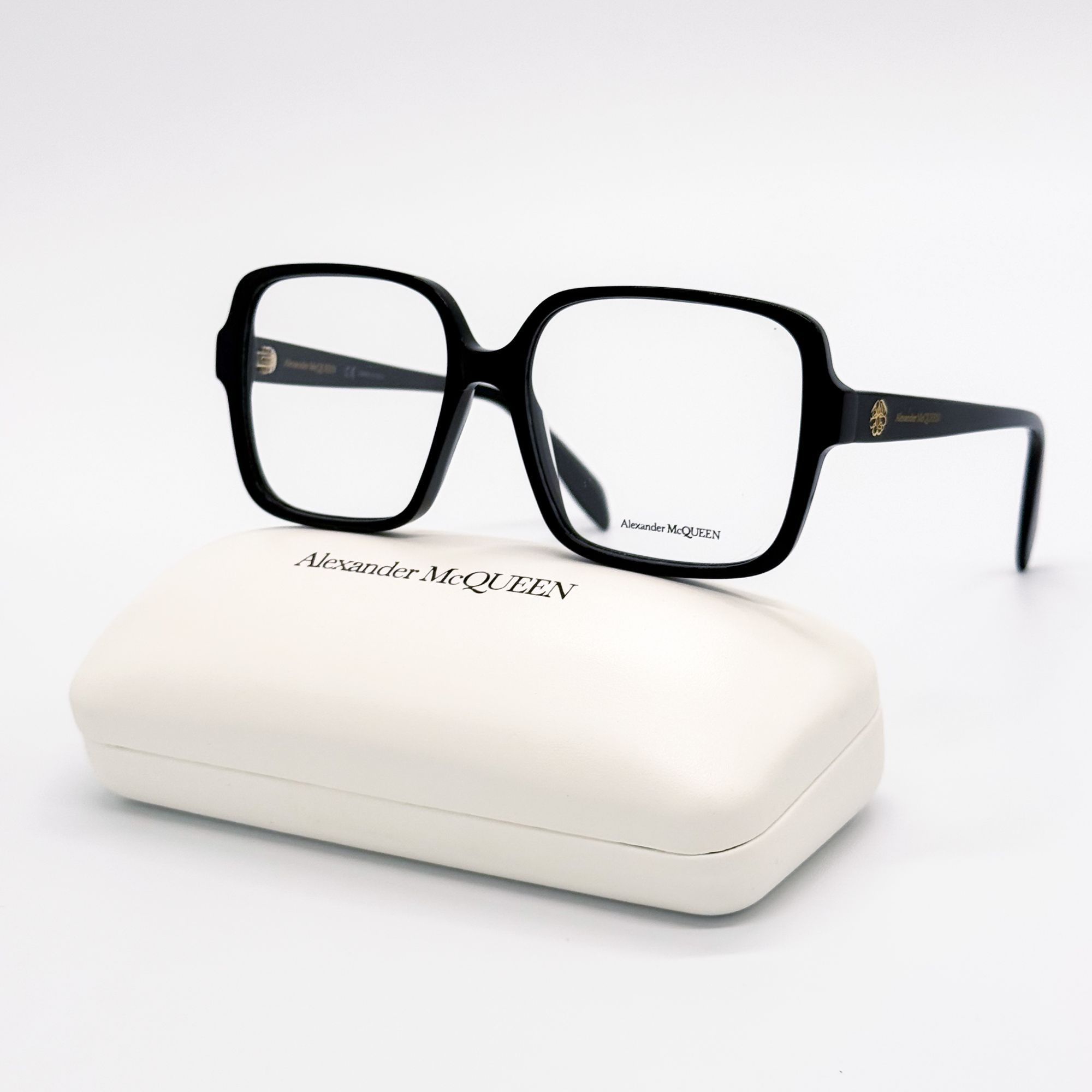 Alexander McQueen NEW ALEXANDER MCQUEEN EYEGLASSES AM0286O 001 SQUARE BLACK WO Size ONE SIZE - 1 Thumbnail
