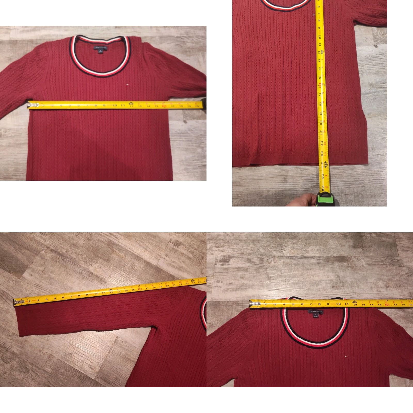 Tommy Hilfiger Tommy Hilfiger Sweater Size M Womens Red Cable Knit Pullover Long Sleeve Size M / US 6-8 / IT 42-44 - 8 Thumbnail