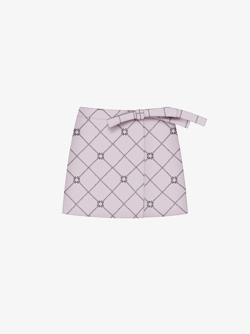 Givenchy o1n1vont0326 Mini Checked Skirt in Off White Size 26" / US 2 / IT 38 - 1 Thumbnail