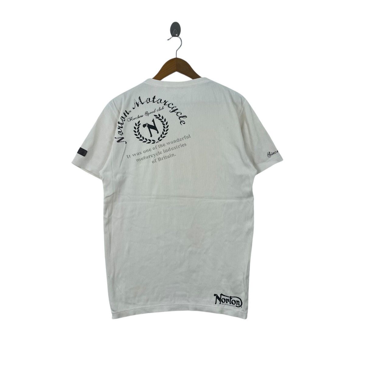 Norton Norton Motorcycle Vneck Waffle Tee Shirt Size US L / EU 52-54 / 3 - 6 Thumbnail