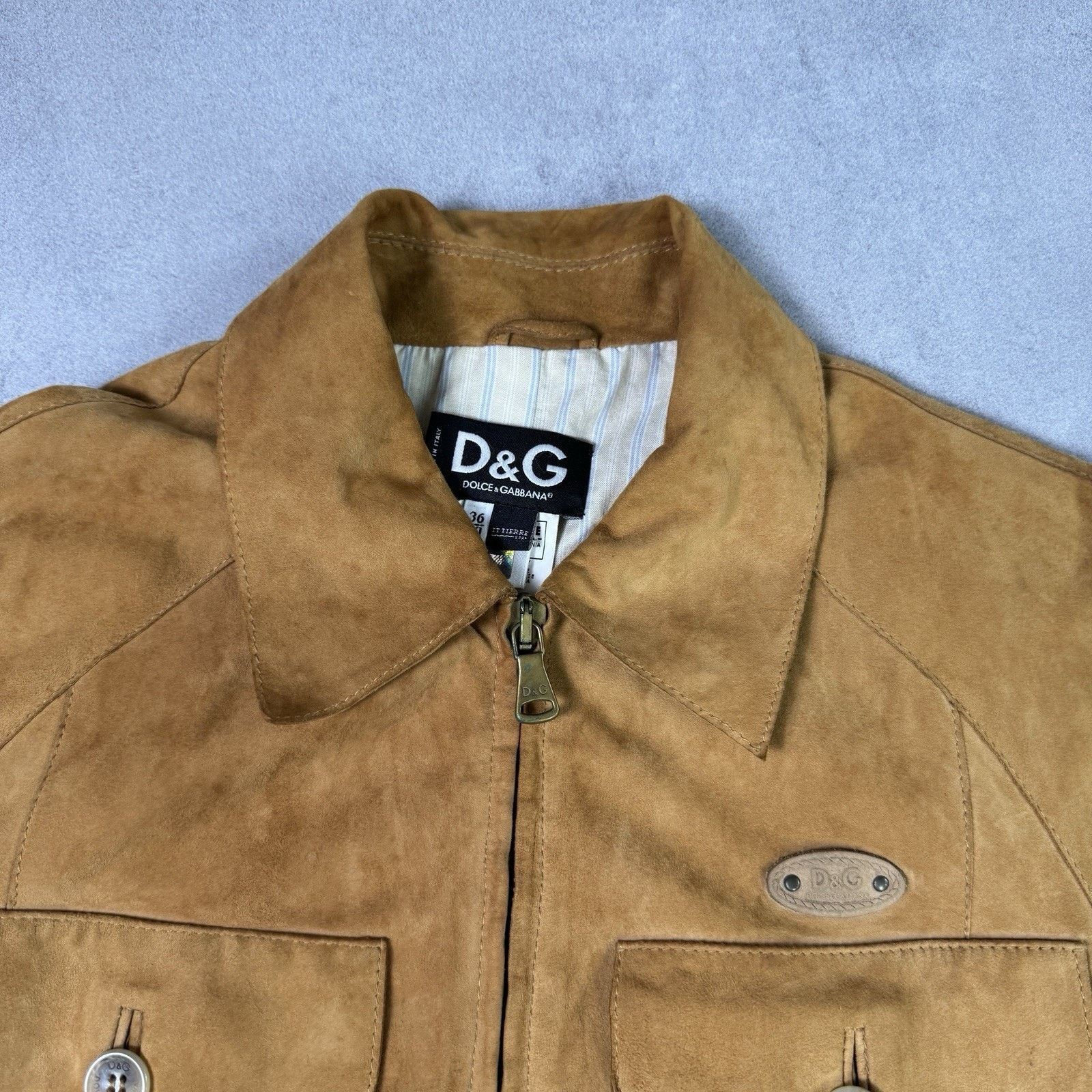 Dolce & Gabbana Dolce Gabbana Men Leather Suede Jacket Beige Size 50 Size US M / EU 48-50 / 2 - 6 Thumbnail