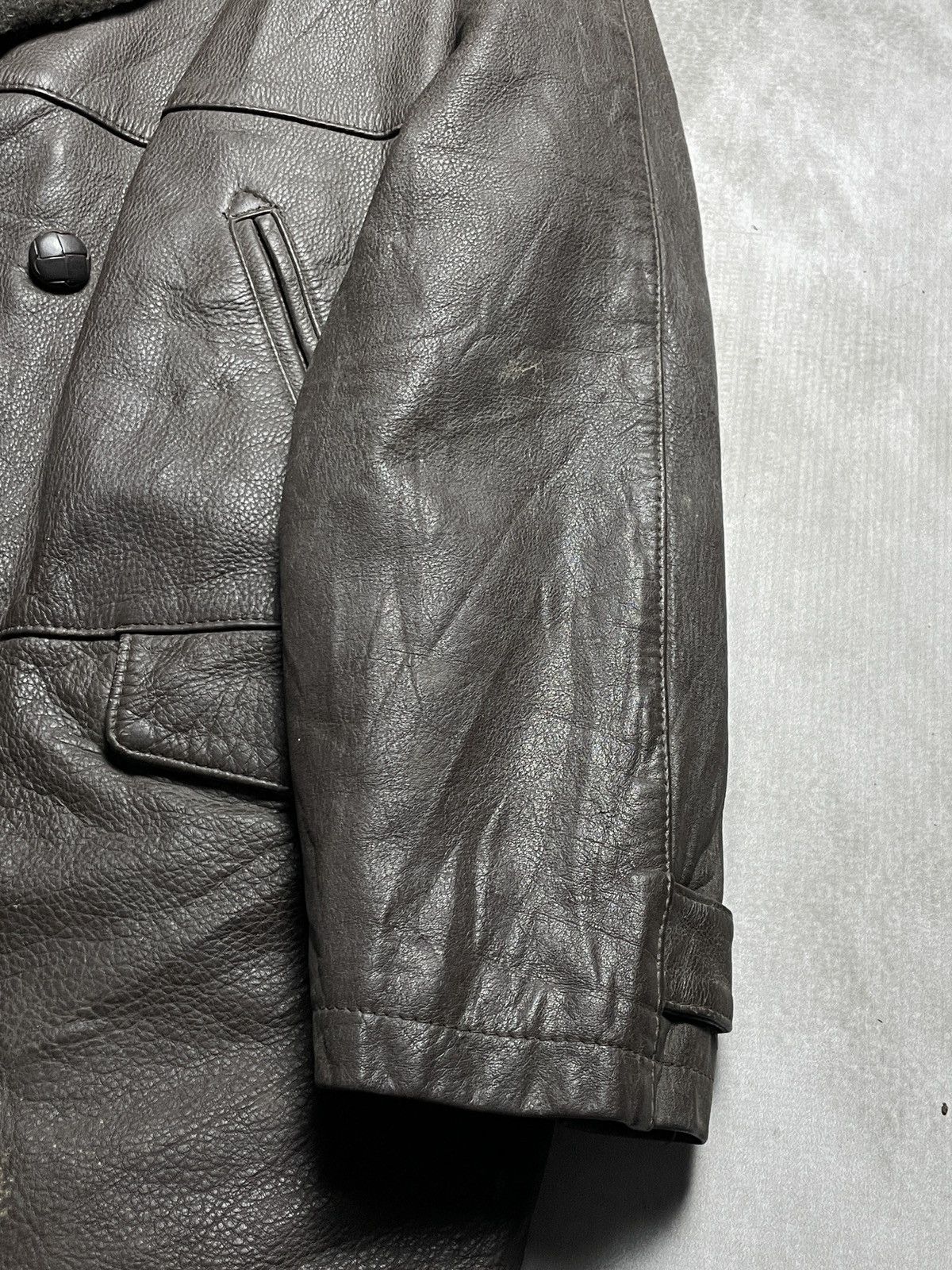 Japanese Brand 1950’s Saburoku Projects - Double Breasted Cow Leather Coat Size US L / EU 52-54 / 3 - 13 Thumbnail