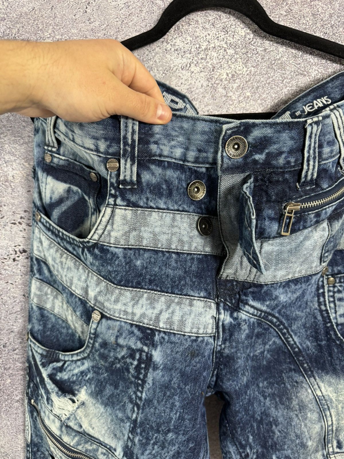 Designer × Japanese Brand × Vintage PEVIANI Jeans Men's Size 36 Moto Acid Wash Straight Size US 36 / EU 52 - 13 Thumbnail