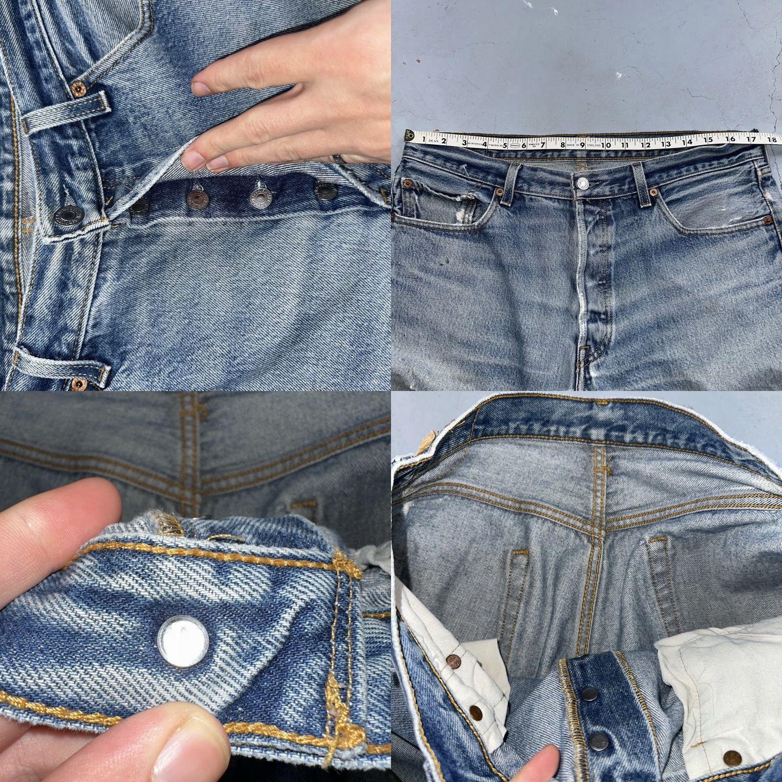 Levi's Levi's 501 Vintage 90s Mexico Levi's Jeans 501 Straight Light Wash 36x34 Men Denim Cotton Blue N/A Size US 36 / EU 52 - 8 Thumbnail