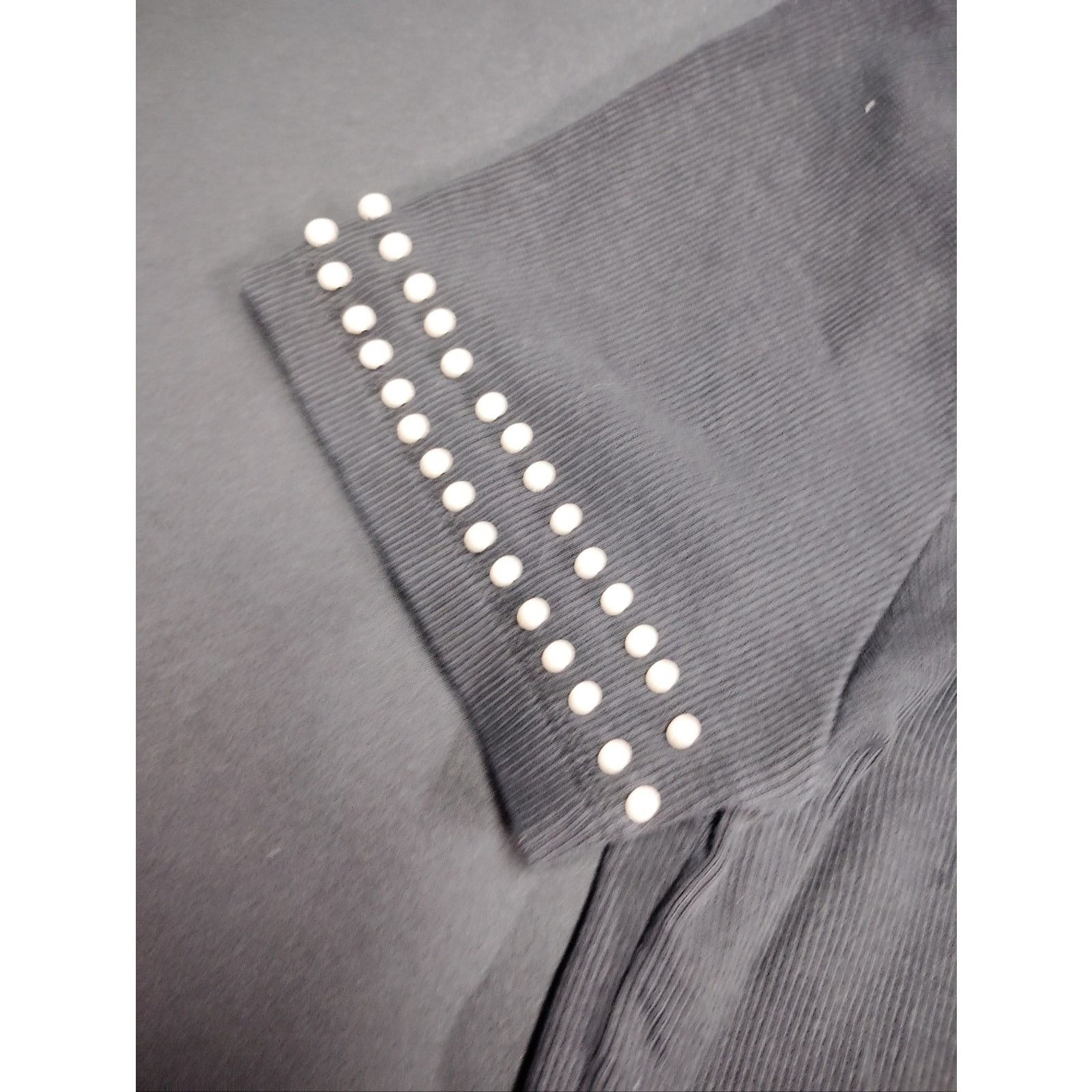 Zara Zara Trafaluc Black Crop Top With Pearl Embellished Sleeves Size S / US 4 / IT 40 - 3 Thumbnail