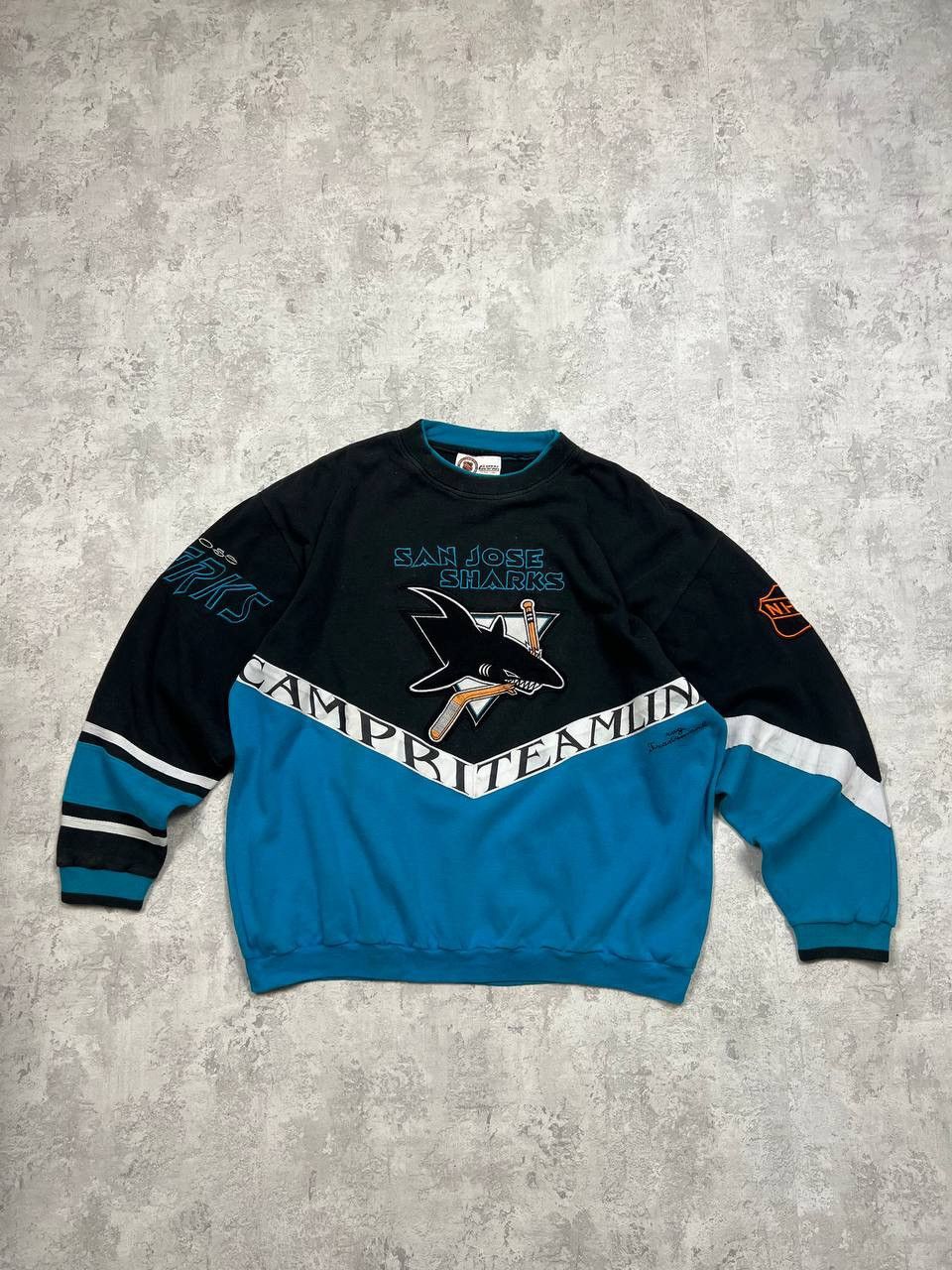 NHL Vintage San Jose Sharks Hockey NHL Sweatshirt Big Logo Size US L / EU 52-54 / 3 - 1 Thumbnail