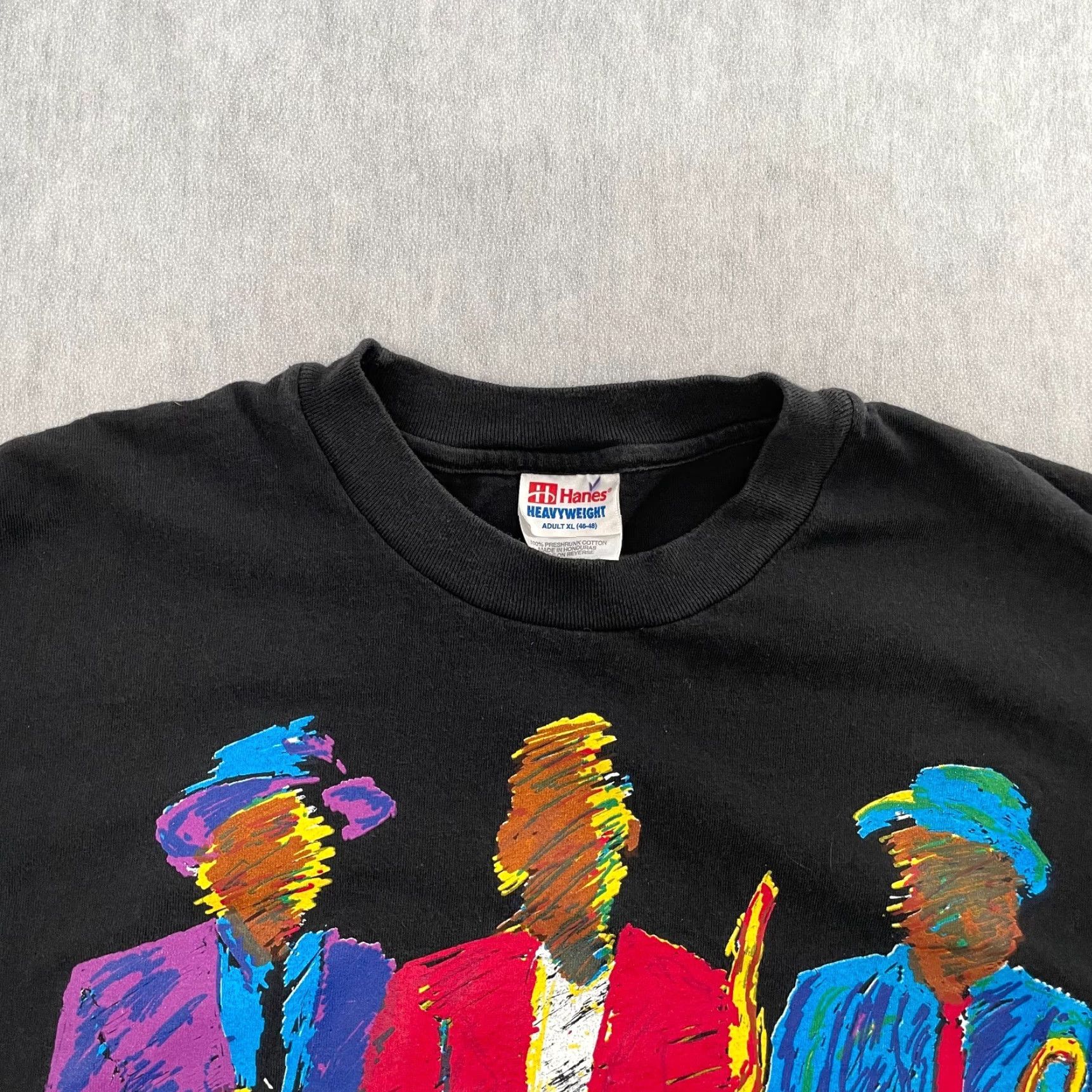 Hanes VINTAGE New Orleans Shirt Adult Extra Large Black Graphic Jazz Music Mens XL Shirt Size US XL / EU 56 / 4 - 3 Thumbnail