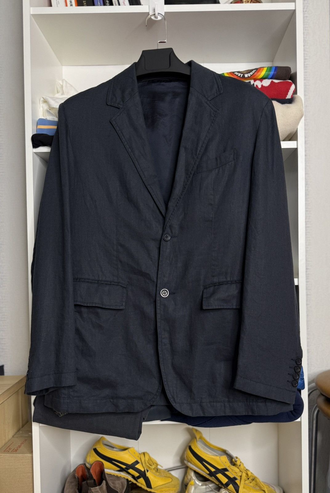 Burberry Burberry London Navy Blue Linen Blazer size 50 Size 50R - 1 Thumbnail