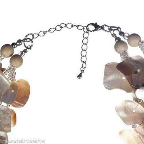 Designer Pink and White Mother of Pearl Shell Necklace Size ONE SIZE - 2 Thumbnail