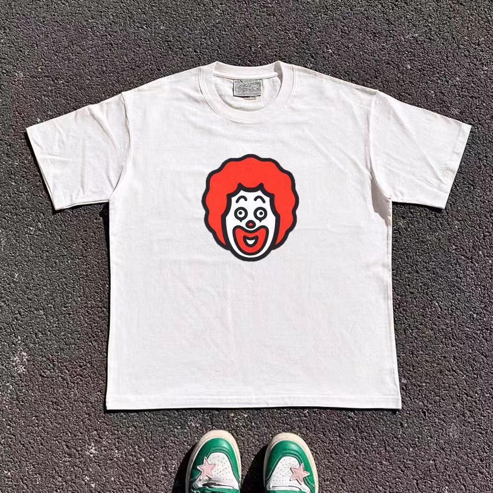 Vintage White street washed retro clown print cotton t-shirt Size US M / EU 48-50 / 2 - 1 Thumbnail