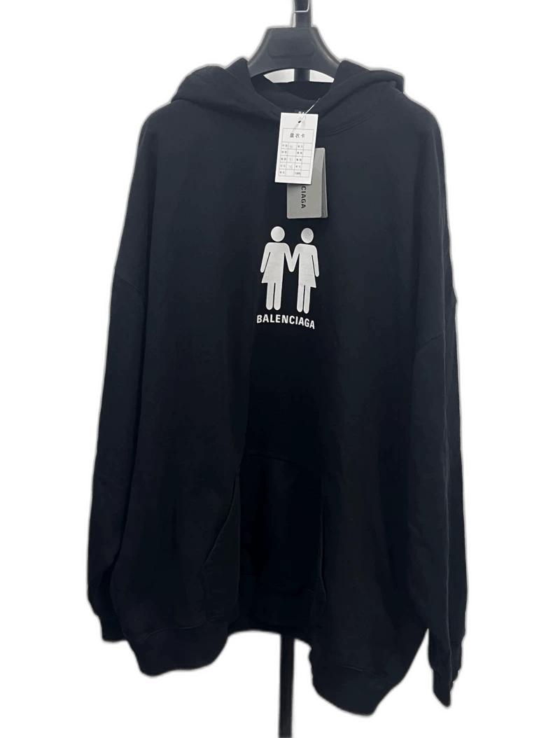 Balenciaga Balenciaga Multi-Logo Printed Black Hoodie Size US XS / EU 42 / 0 - 1 Thumbnail
