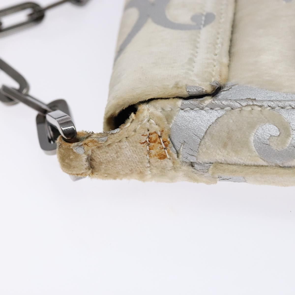 Gucci GUCCI Chain Shoulder Bag Velor White 007 2033 007 2033 Size ONE SIZE - 14 Thumbnail