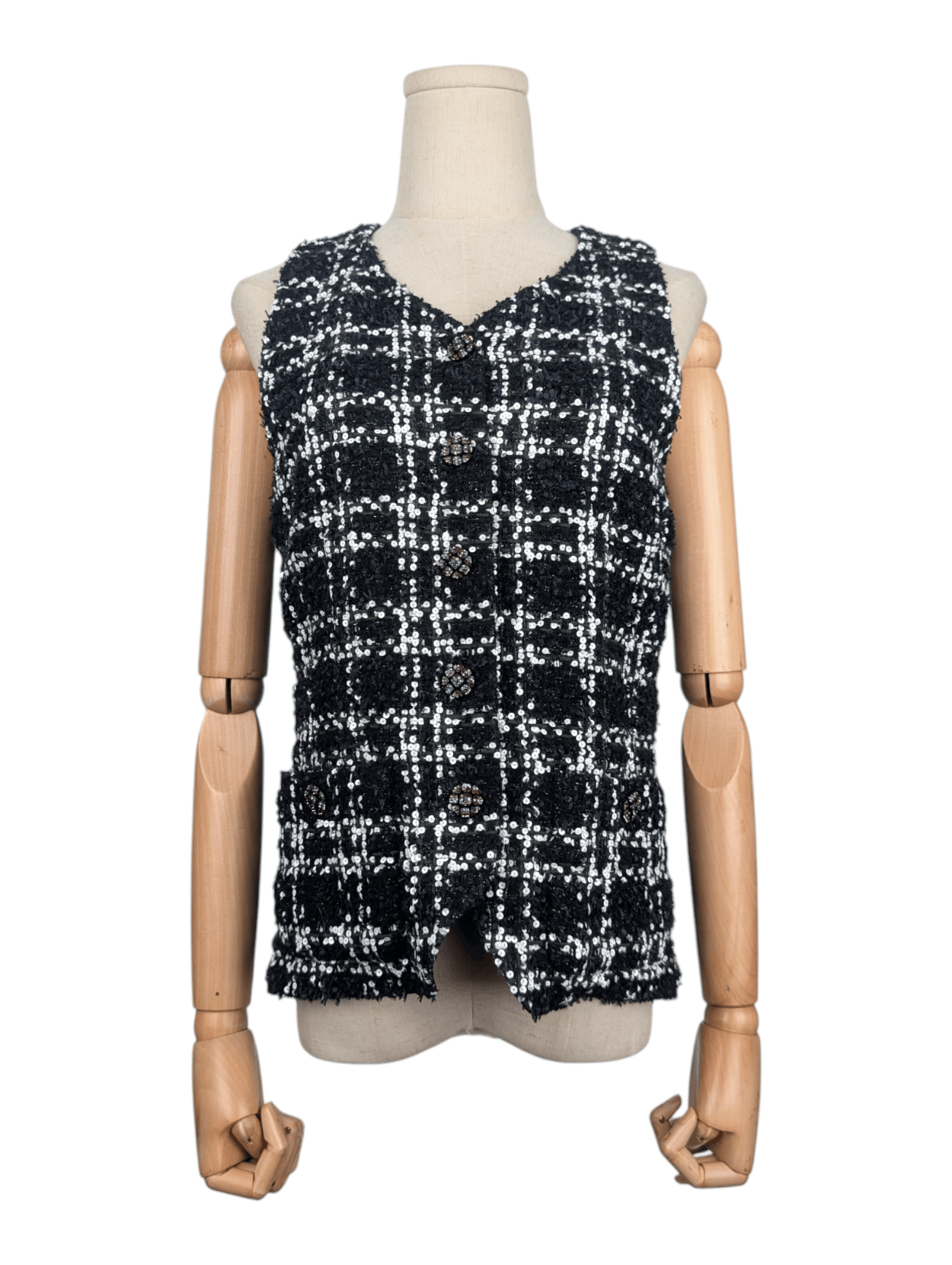 Chanel Chanel Black And White Vest Size S / US 4 / IT 40 - 1 Thumbnail