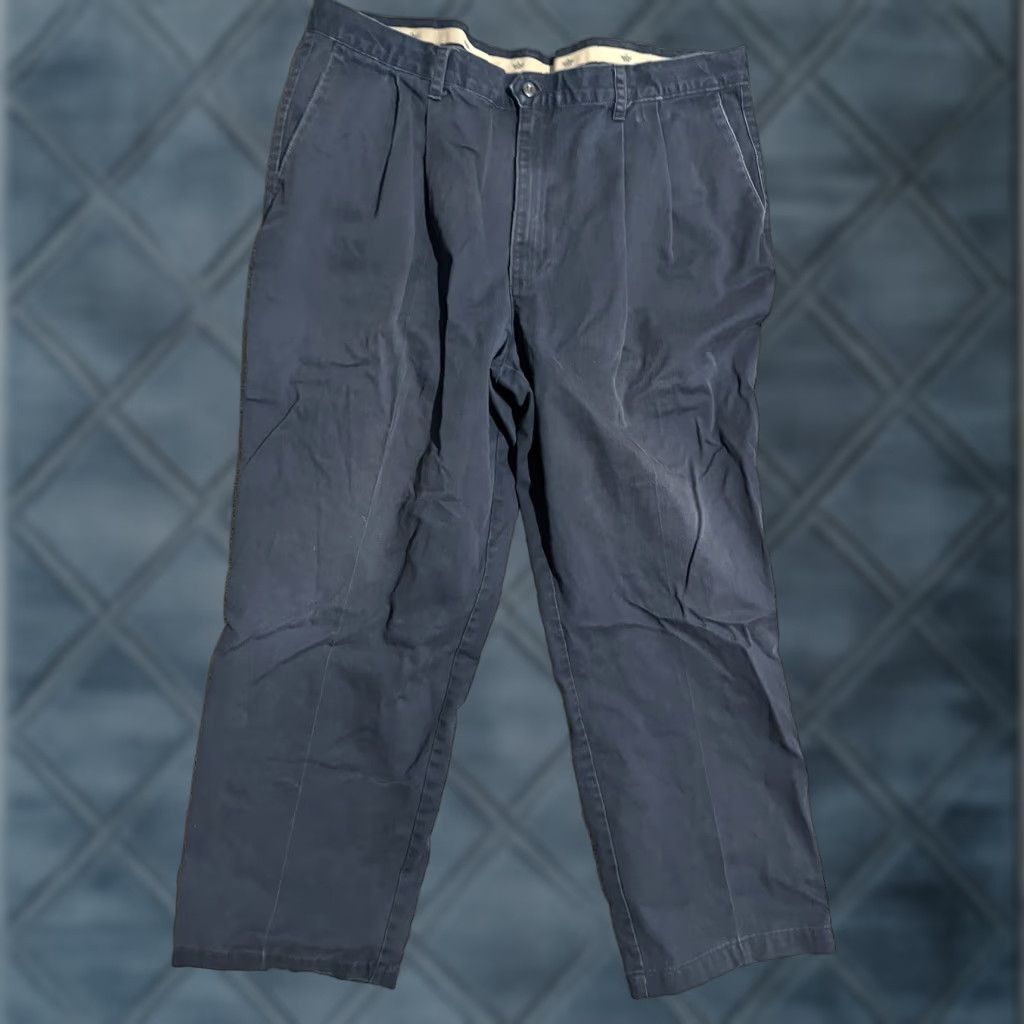 Dockers DOCKERS Dress Pants - Classic Fit Pleated Chinos 42x30 Men's Blue 100% Cotton Regular Inseam 30" Vintage? No but Distressed look? (Clarify) Size US 42 / EU 58 - 1 Thumbnail