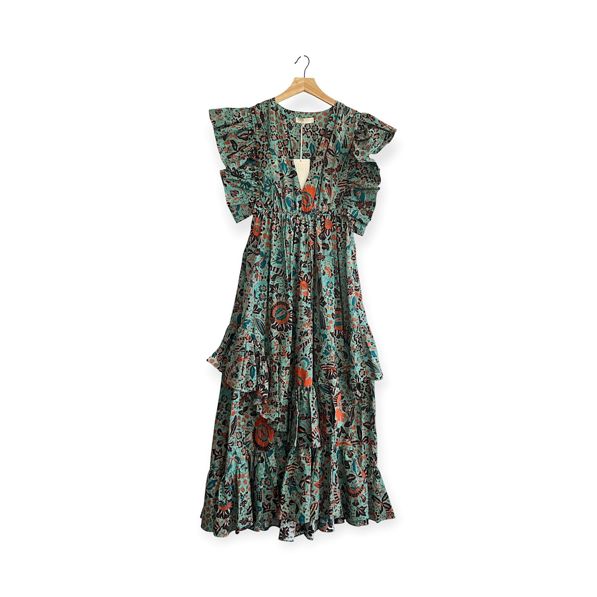 Ulla Johnson Ulla Johnson Delila Dress Jade Floral Print Cotton Midi Size Size S / US 4 / IT 40 - 1 Thumbnail