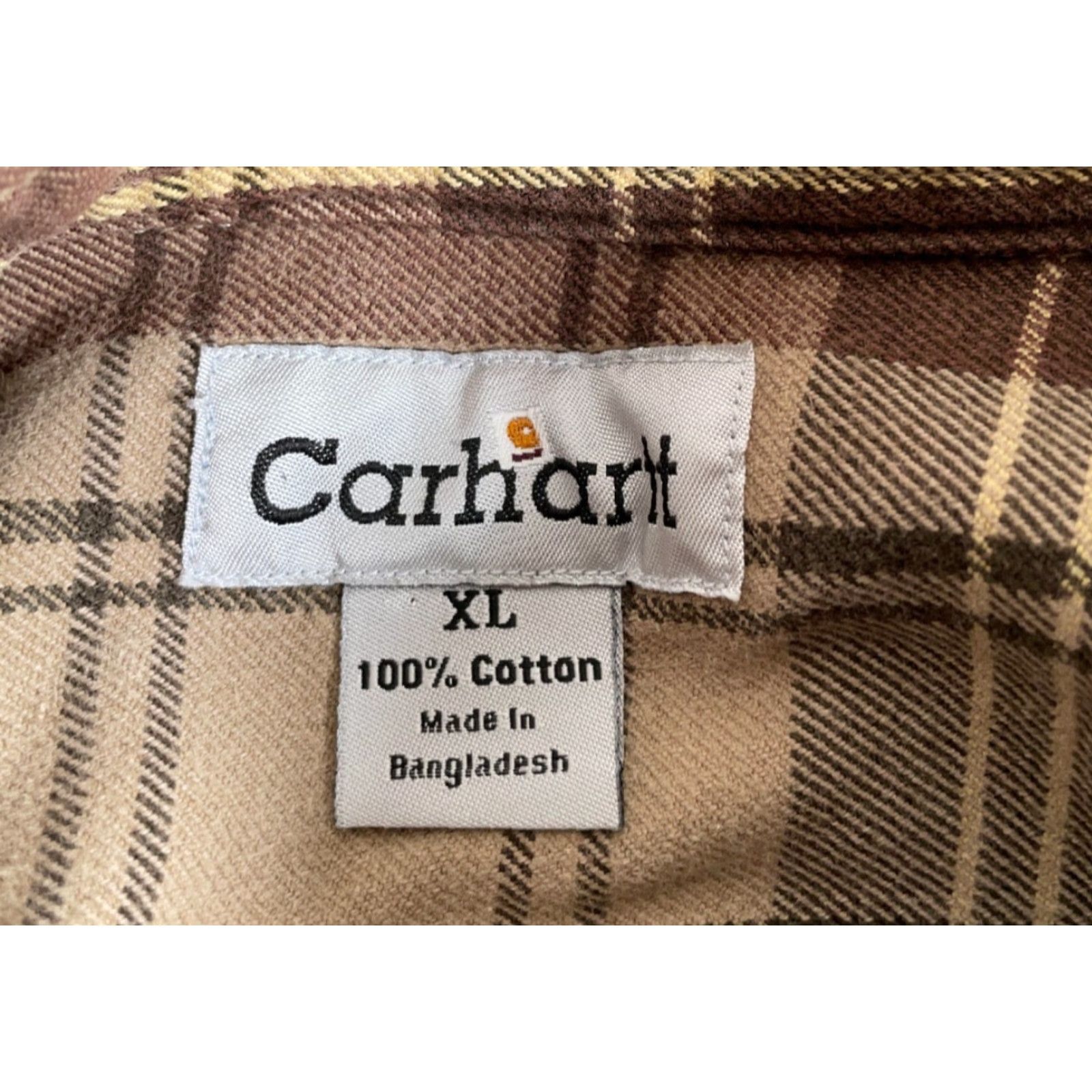 Carhartt Carhartt Flannel Shirt Men's XL Brown Plaid Heavyweight S129PTN Workwear, Button-Up, Long Sleeve Size US XL / EU 56 / 4 - 3 Thumbnail