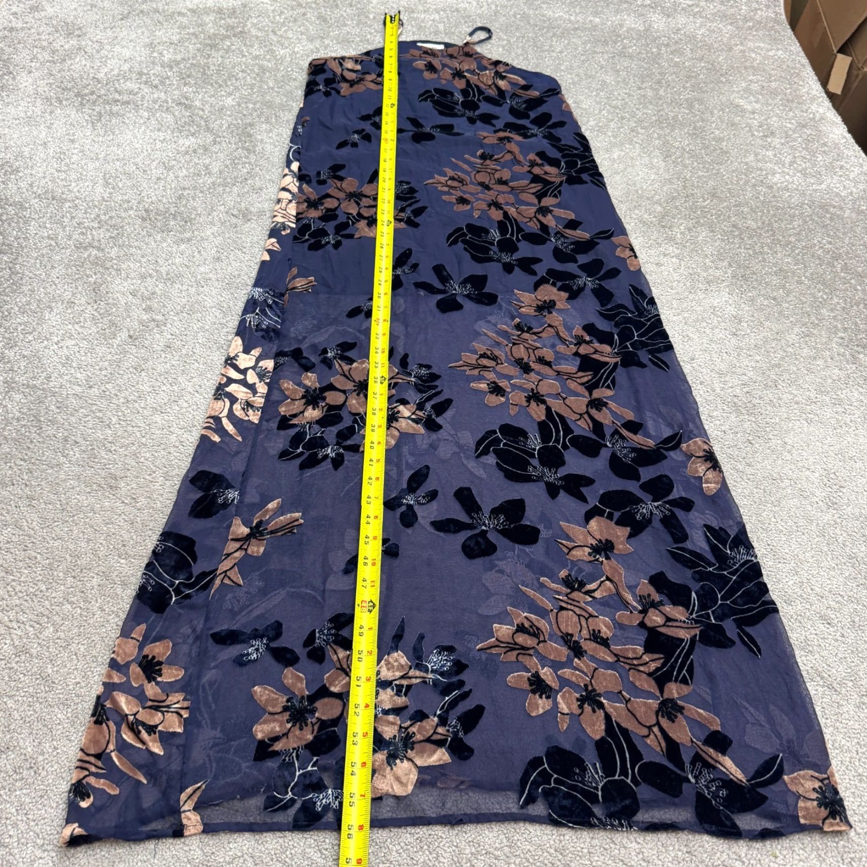 Velvet Mod Ref Floral Halter Maxi Tank Dress Womens S Navy Velvet Burnout Bohemian Size S / US 4 / IT 40 - 7 Thumbnail