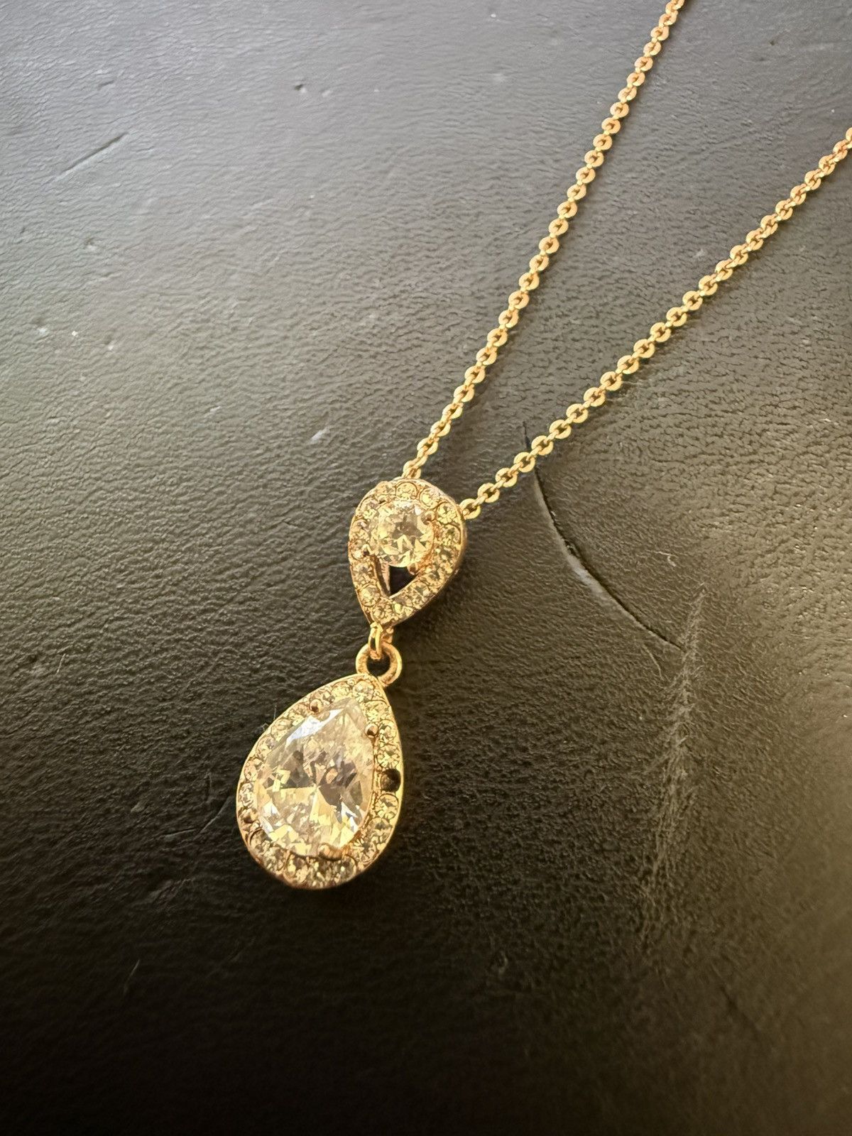 Swarovski rose gold tear drop necklace from swarovski Size ONE SIZE - 1 Thumbnail