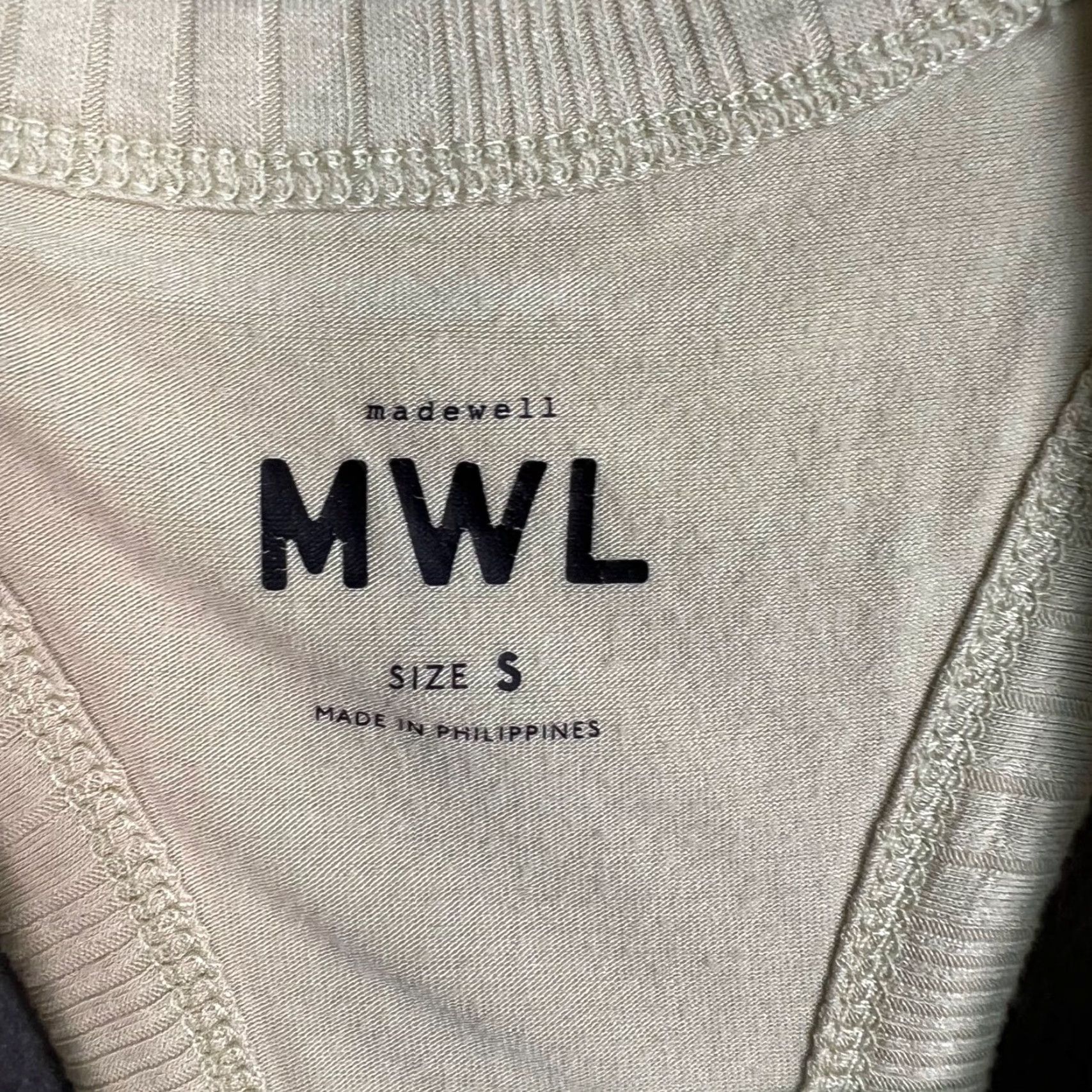 Madewell Madewell Womens Small Ribbed Racerback Tank Top S Beige Cropped Tank Shirt Summer Size S / US 4 / IT 40 - 3 Thumbnail
