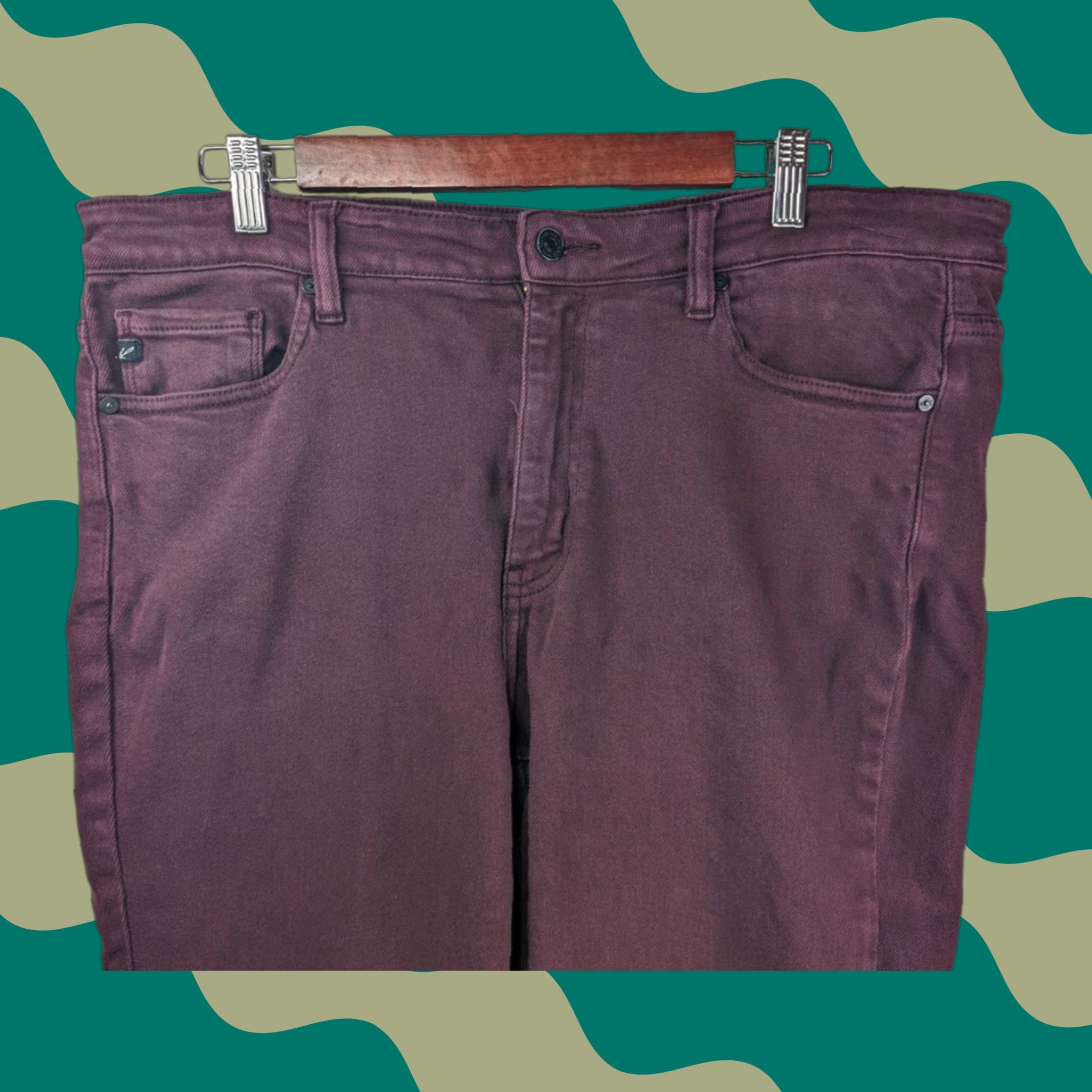 Vintage KanCan Jeans Women's 1XL Burgundy Red Gia High Rise Skinny KC7294BU Denim 5-Pocket Stretch Regular Plus Size 40" / US 18 - 1 Thumbnail